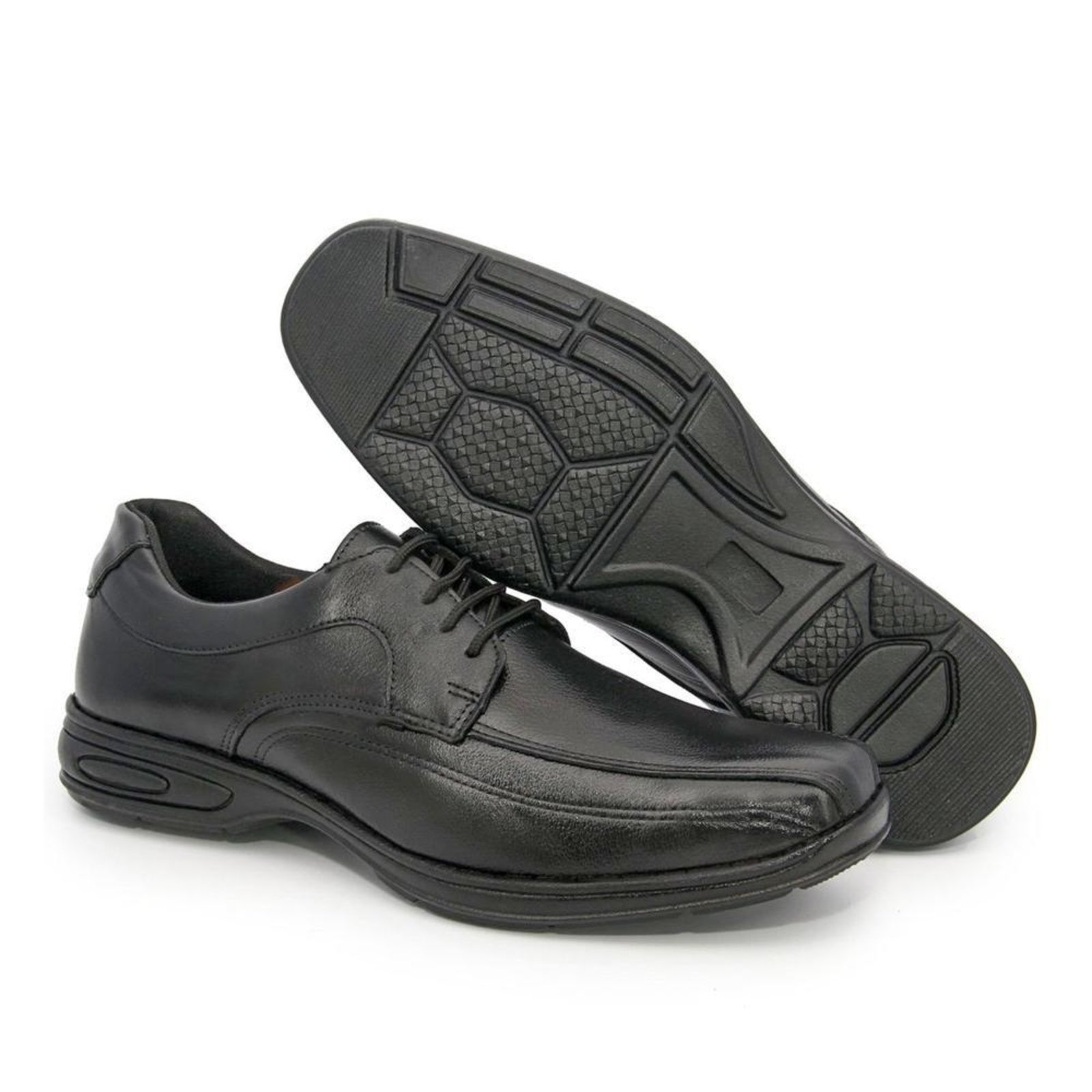 Sapato Social Masculino Couro Palmilha Gel Café 37 Preto