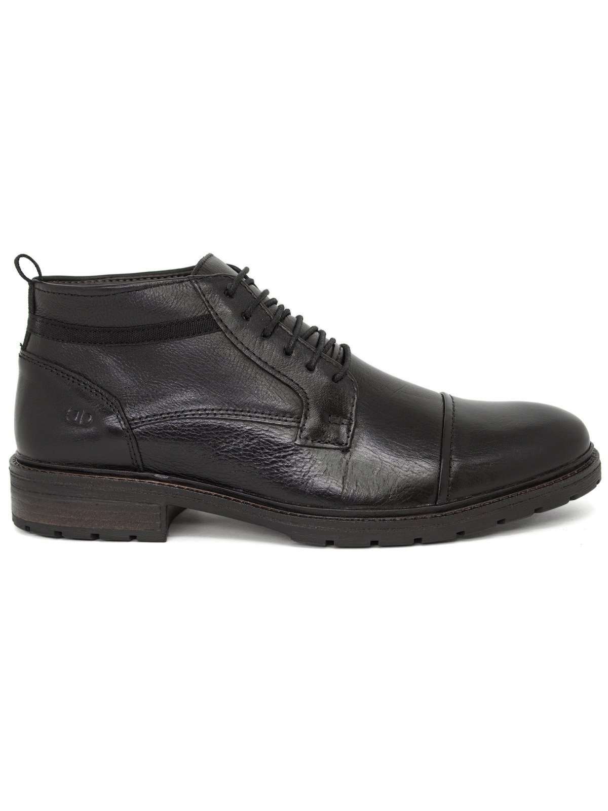 Bota Masculina Democrata Astro Couro Cadarço Garage Confortável Preto