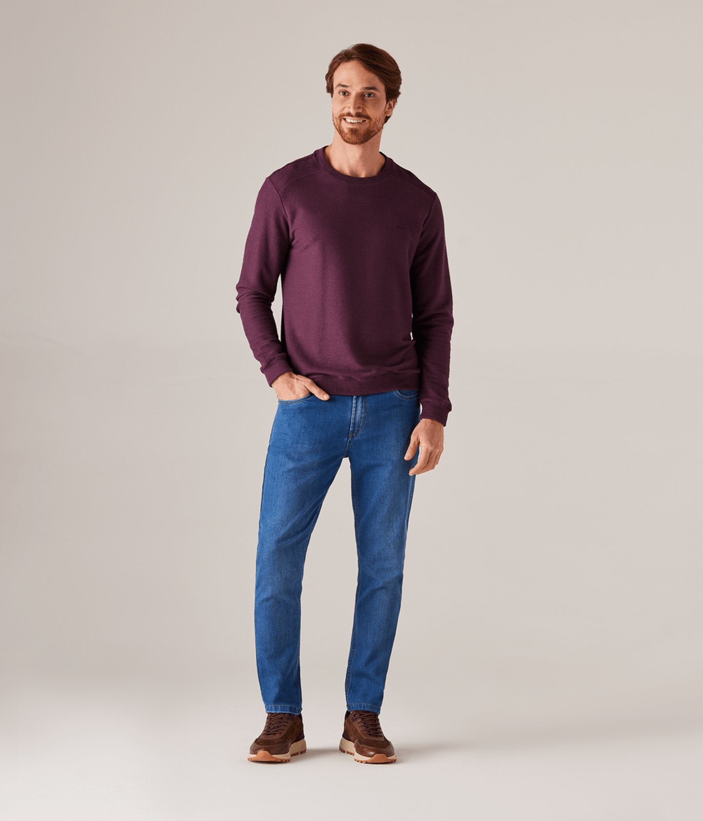 Calca Jeans Slim Masculina Azul Medio