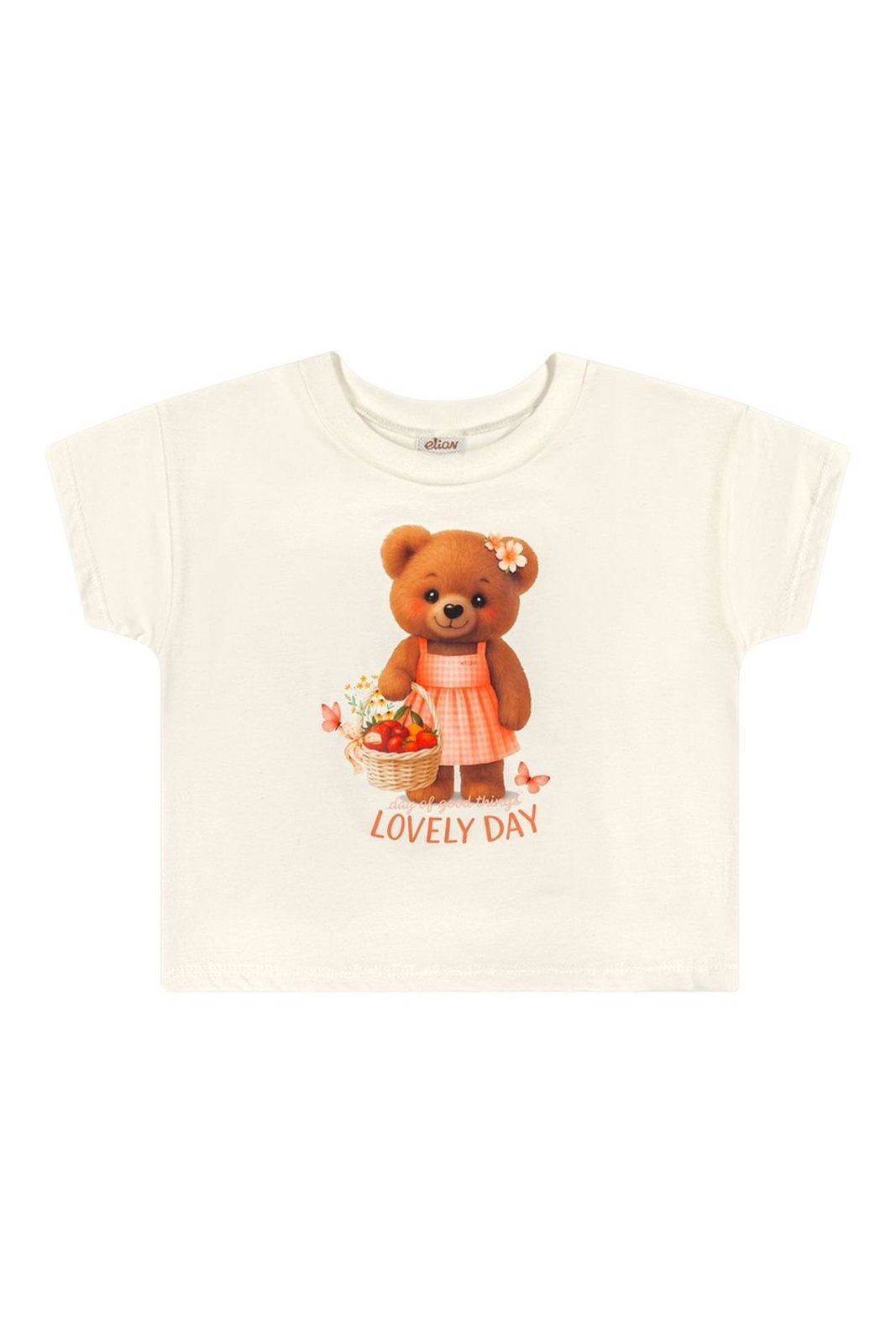 Infantil - Blusa Menina Estampa Ursinha Elian Bege