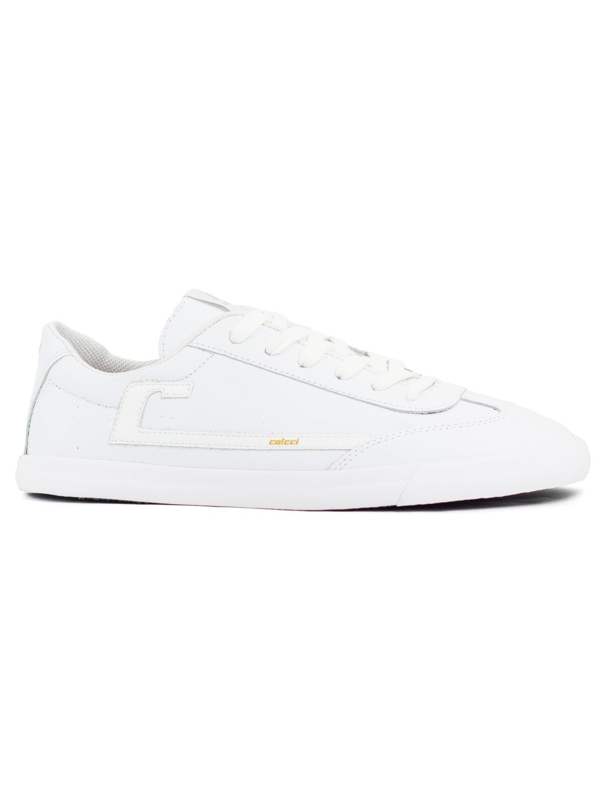Tênis Masculino Colcci Casual Cool Suede Men Couro Cadarço Confortável Off Shell Branco