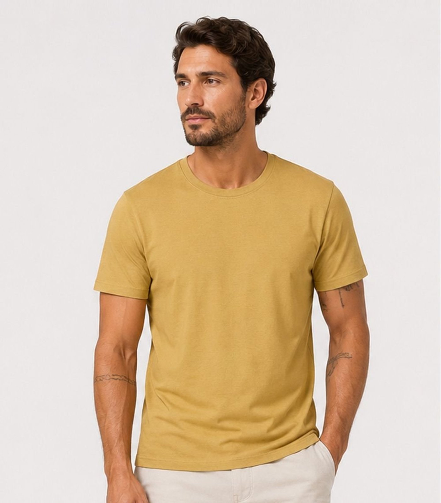 Camiseta Meia Malha Básica Masculina Kohmar Marrom
