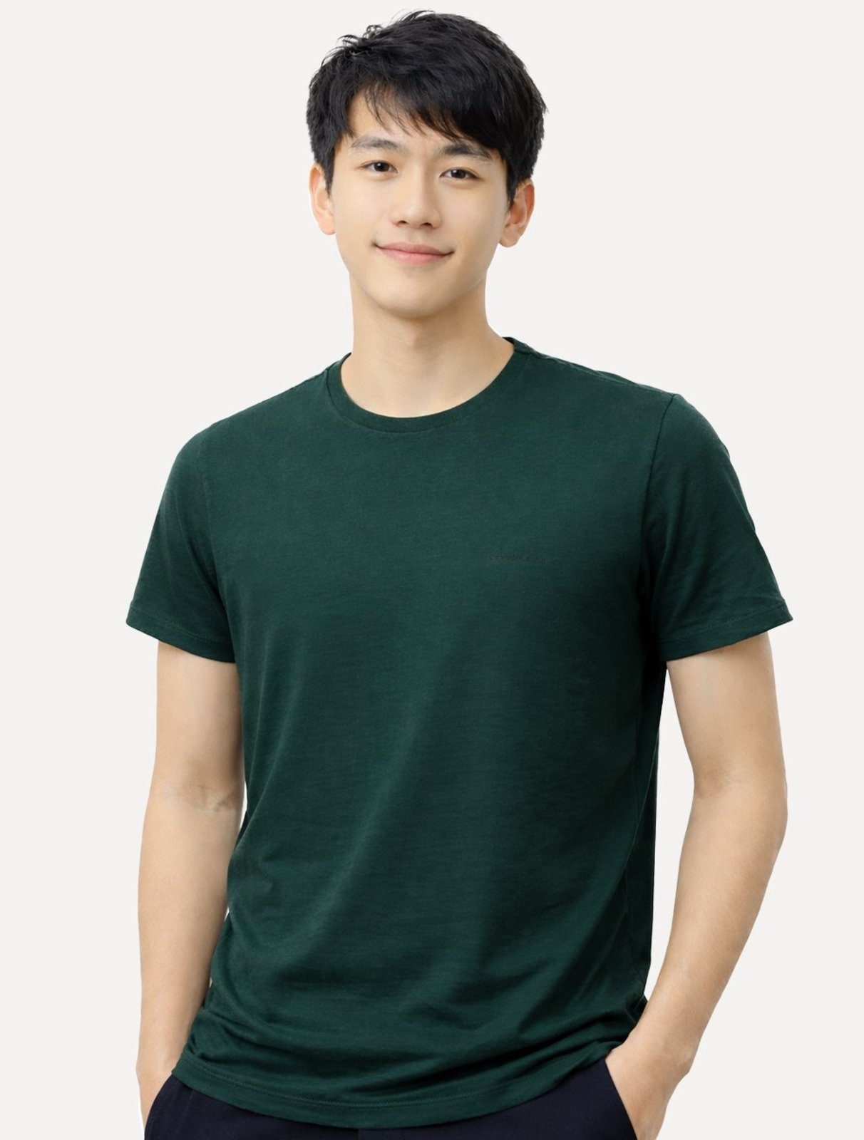 Camiseta Calvin Klein Jeans Masculina Dark New Logo Verde Escuro