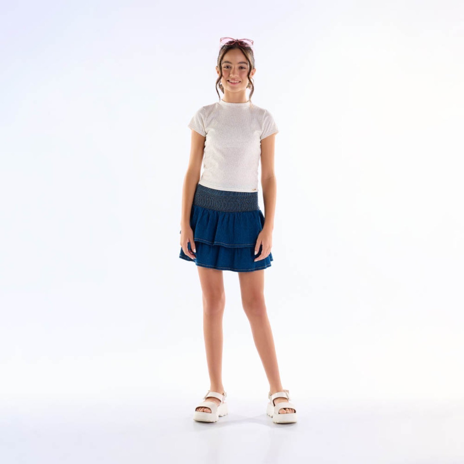 Infantil – Short Saia Juvenil Menina – Indigo Escuro – 50818-1113 Azul
