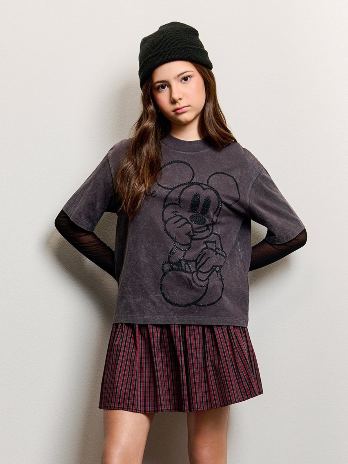 Infantil - T-Shirt Feminino Authoria do Mickey com Strass