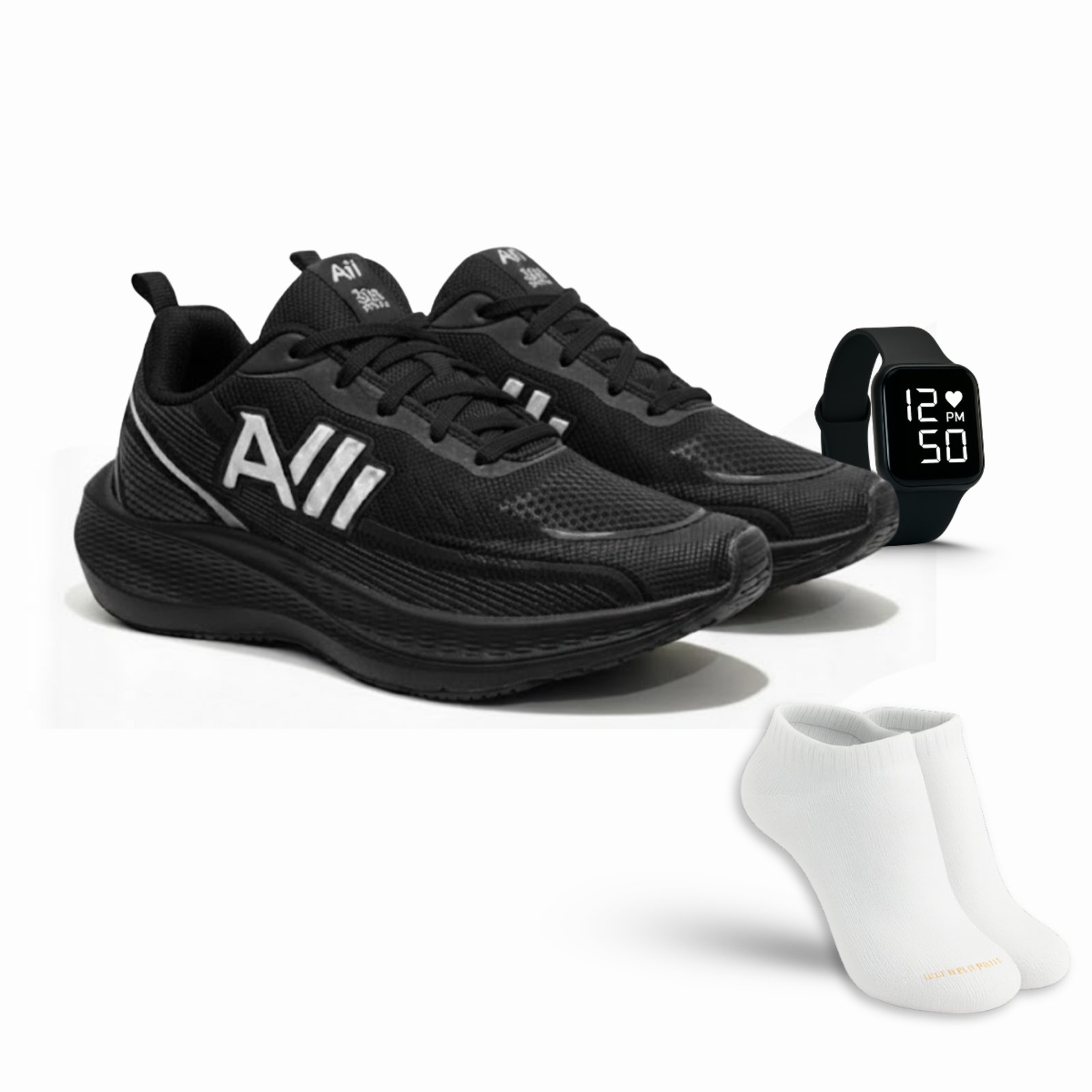 Tênis Esportivo Running Leve + Relógio Digital + Meia Conforto