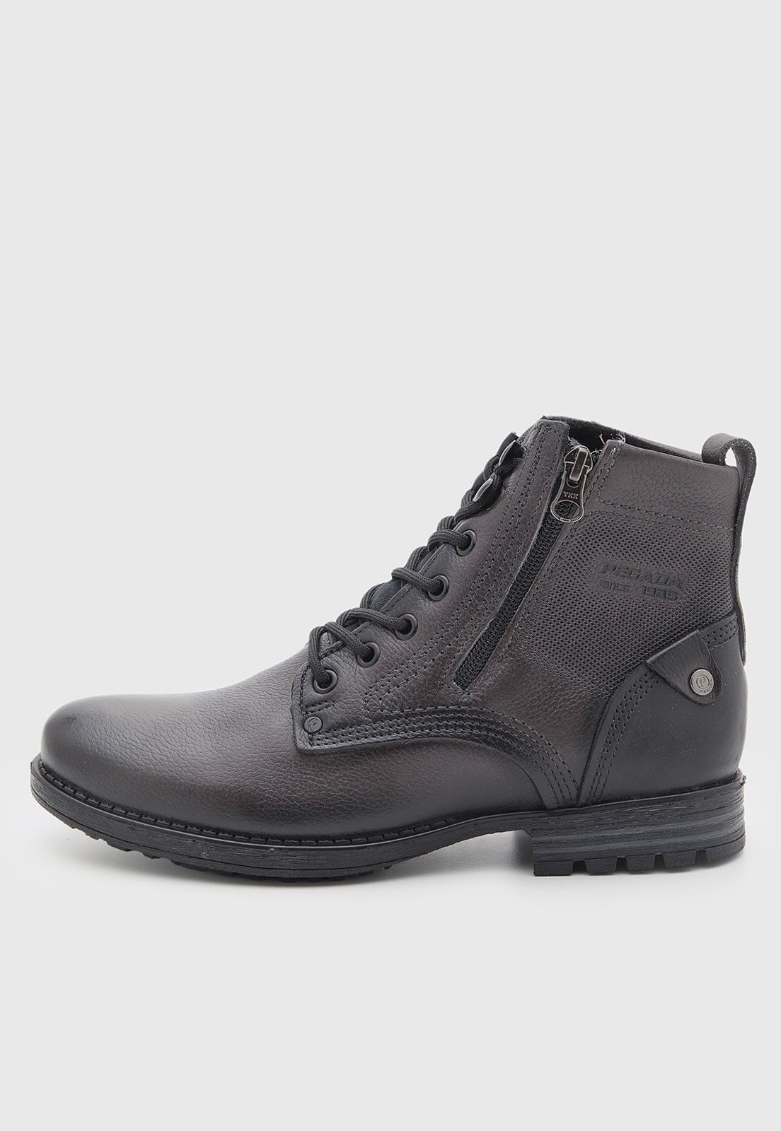 Bota Coturno Masculina Pegada Couro Preta
