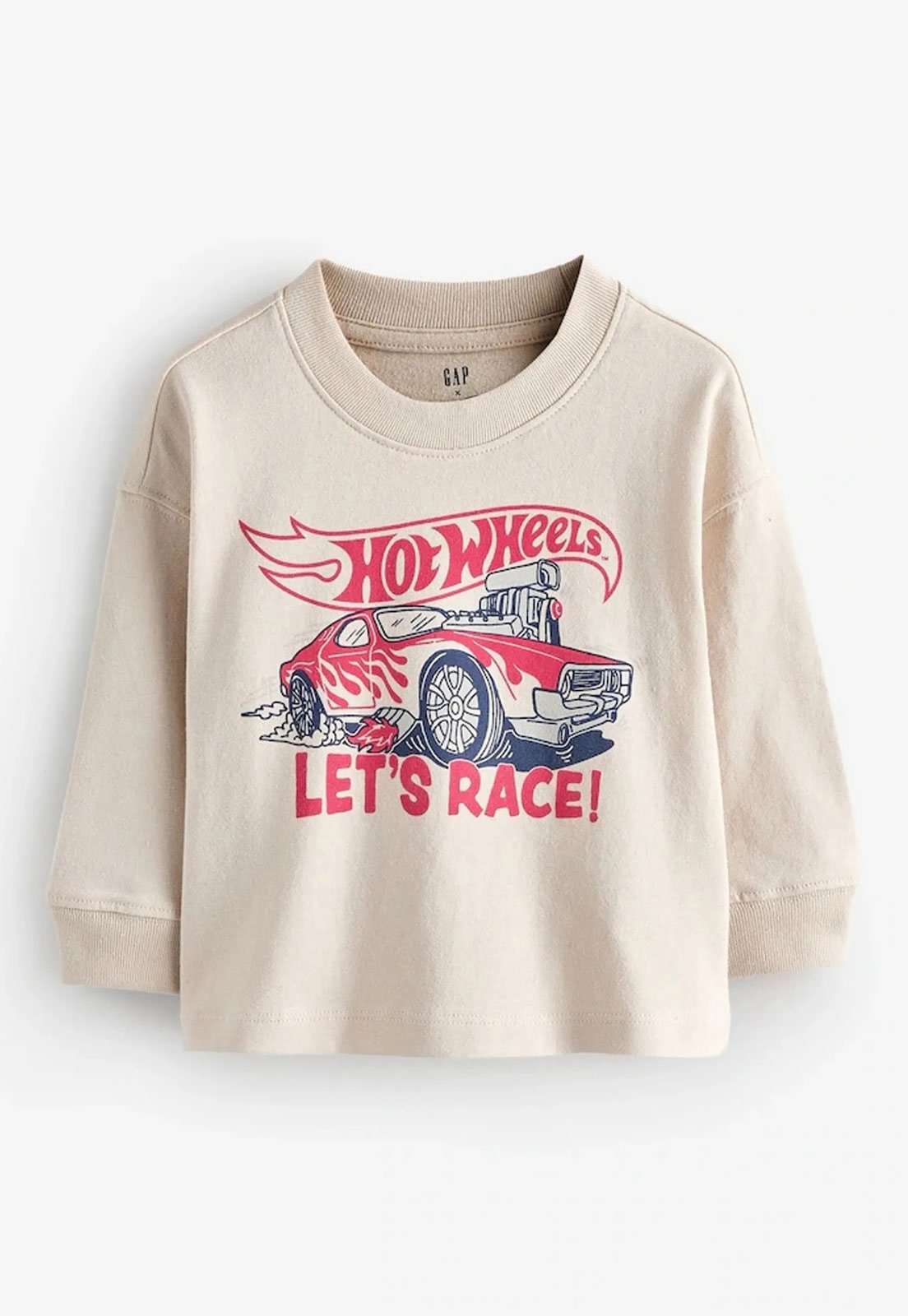 Camiseta GAP Estampa Hot Wheels Bege