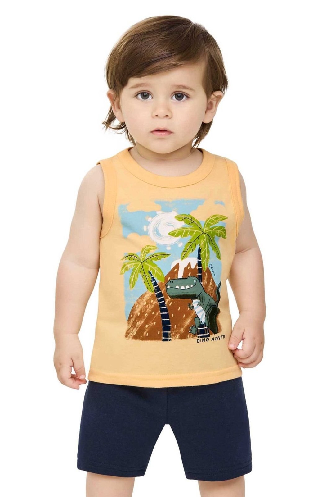 Infantil - Conjunto Menino Aventura Curto Elian Amarelo