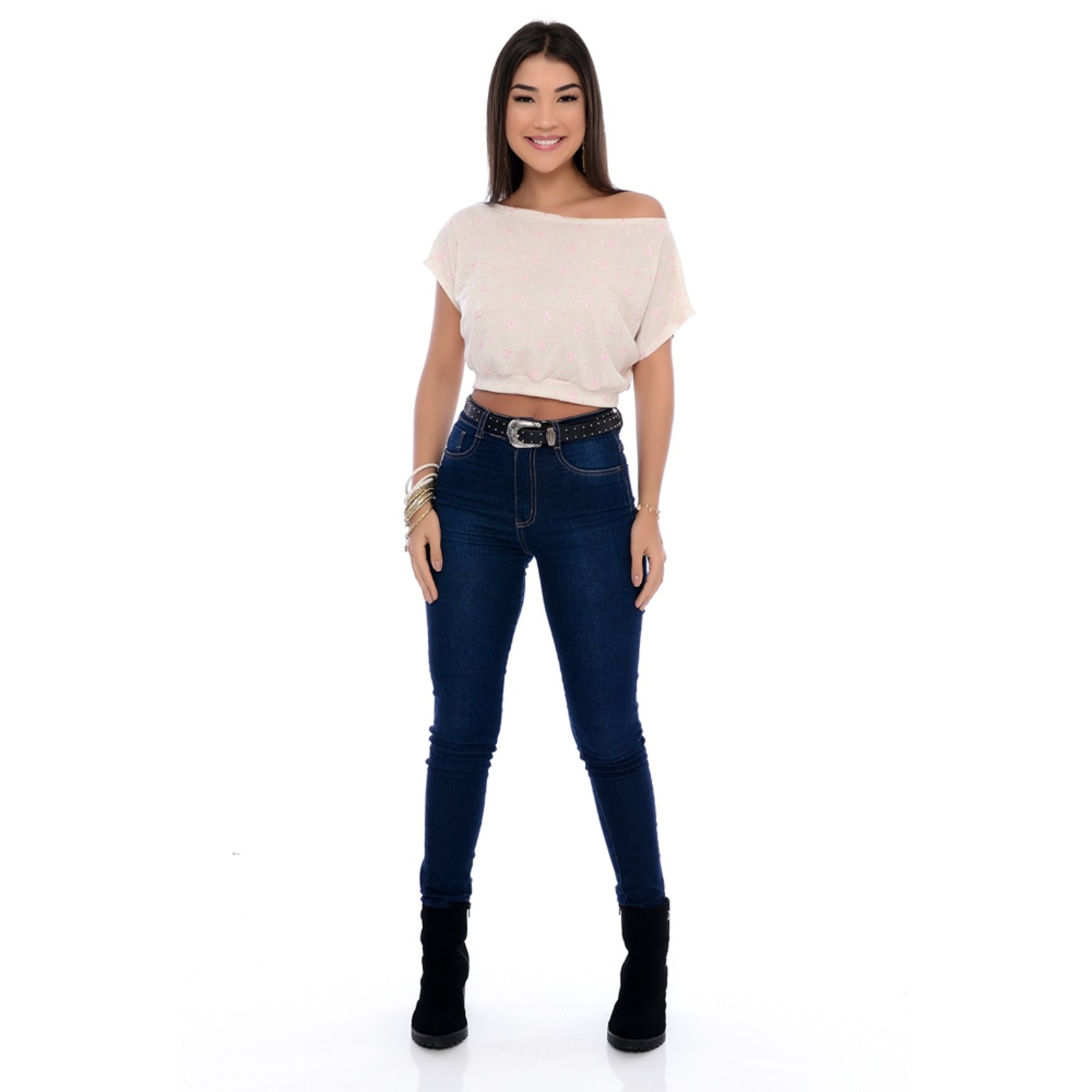 Blusa Cropped BBonnie Sarita Off Flor