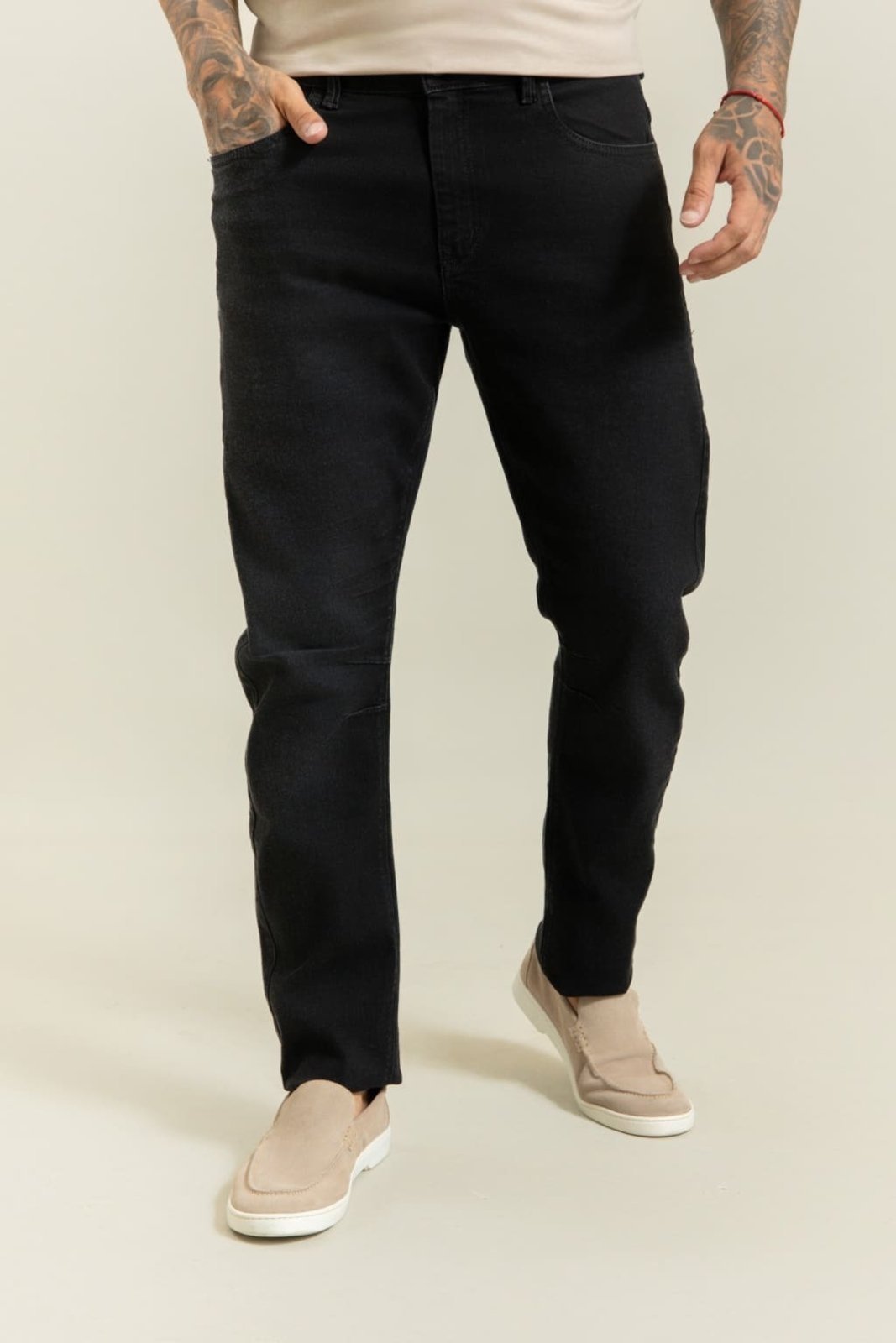 Calça Jeans Slim Preta Arqueada Masculina Dialogo