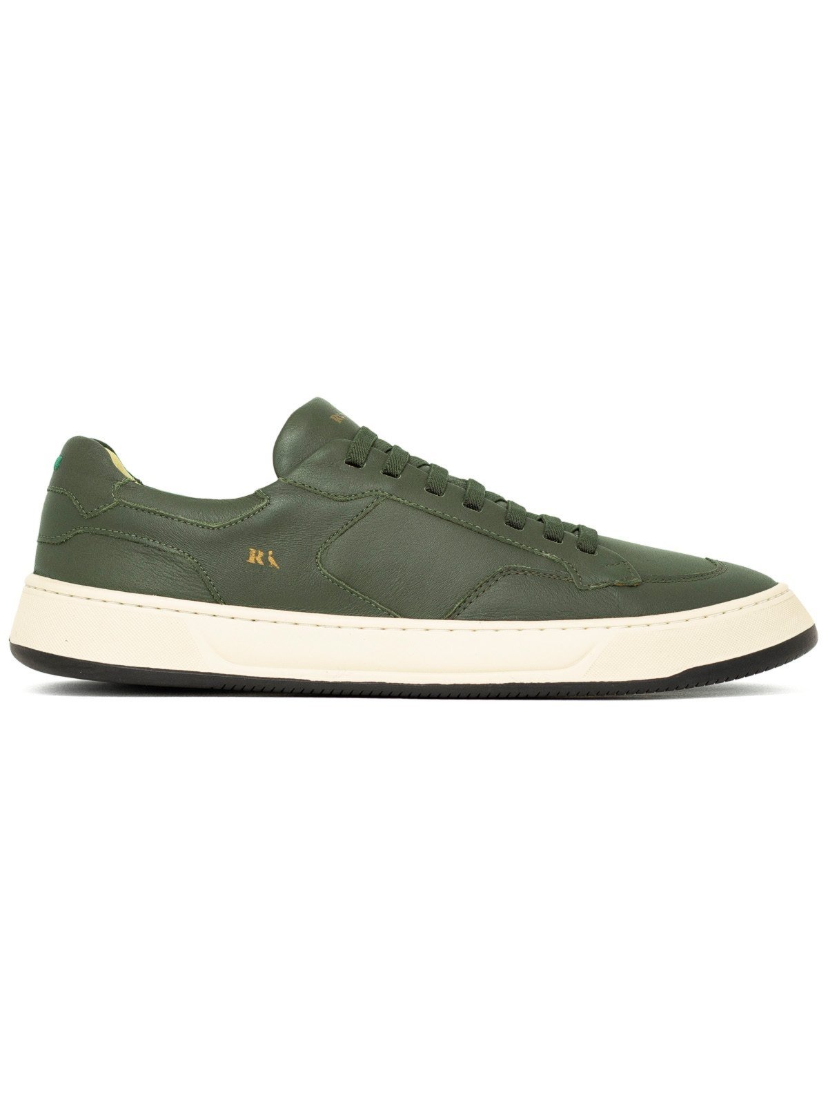 Tênis Masculino Reserva Go Rover V Couro Cadarço Elástico Confortável Verde