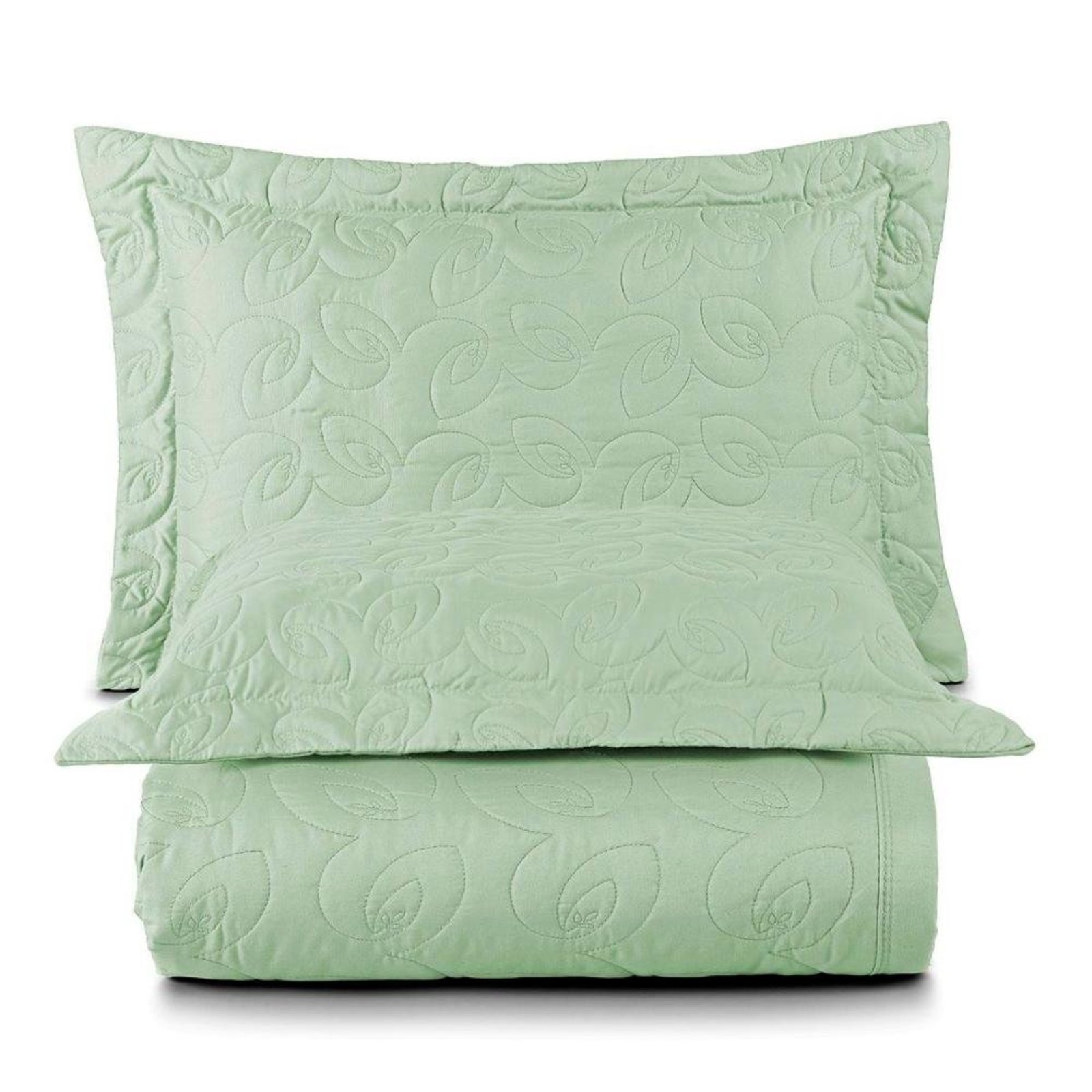 Cobre Leito Queen Agata 200 Fios 3 Peças - Verde - Micropercal 100% Poliester