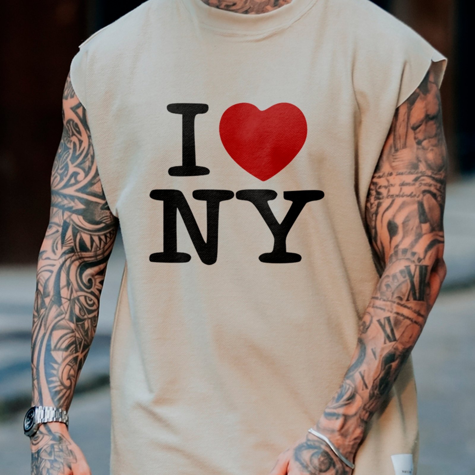 Camiseta Regata Machão I Love NY New York Fashion Trend Off White