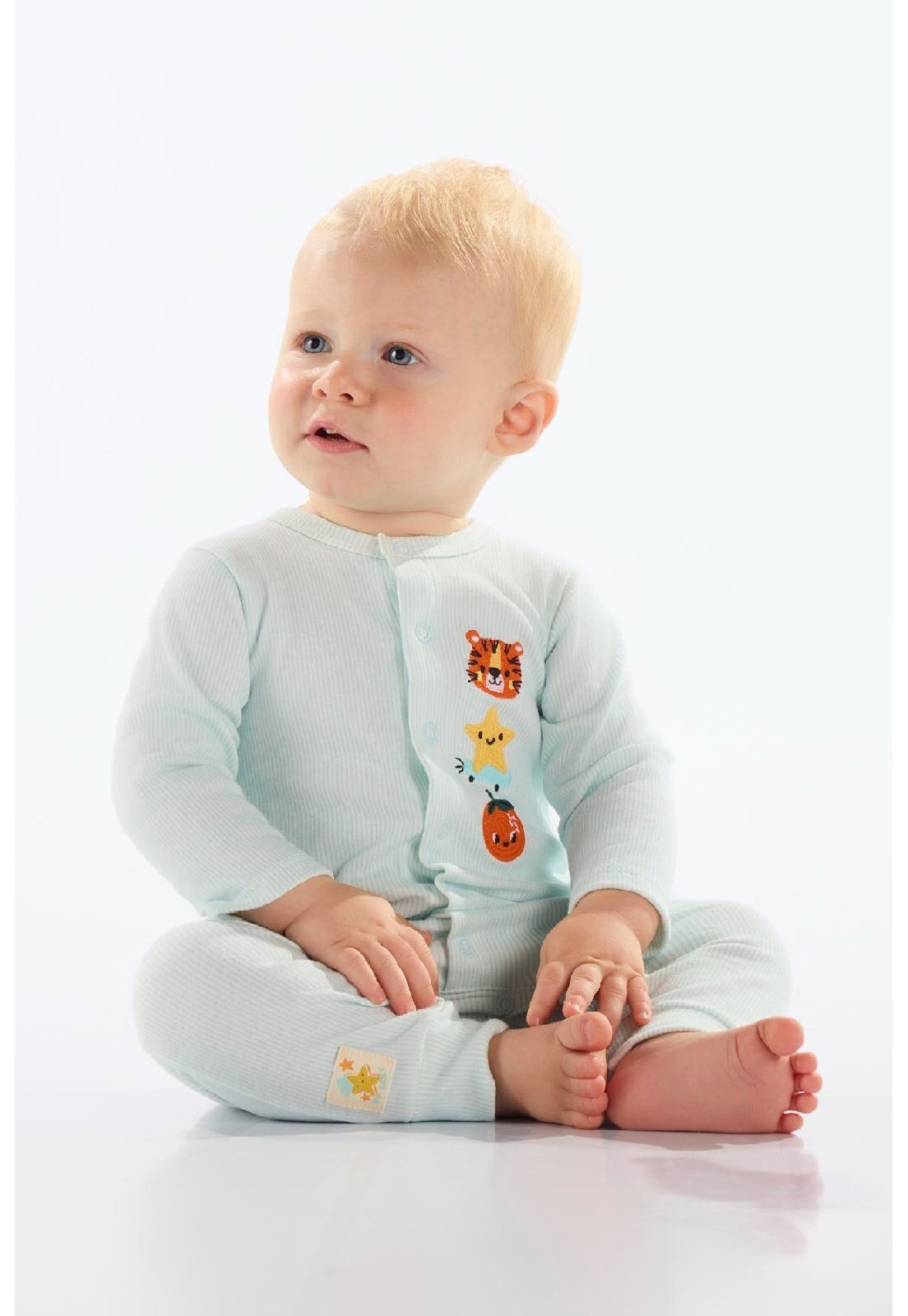 Infantil – Macaquinho Estampado Unissex Up Baby Azul