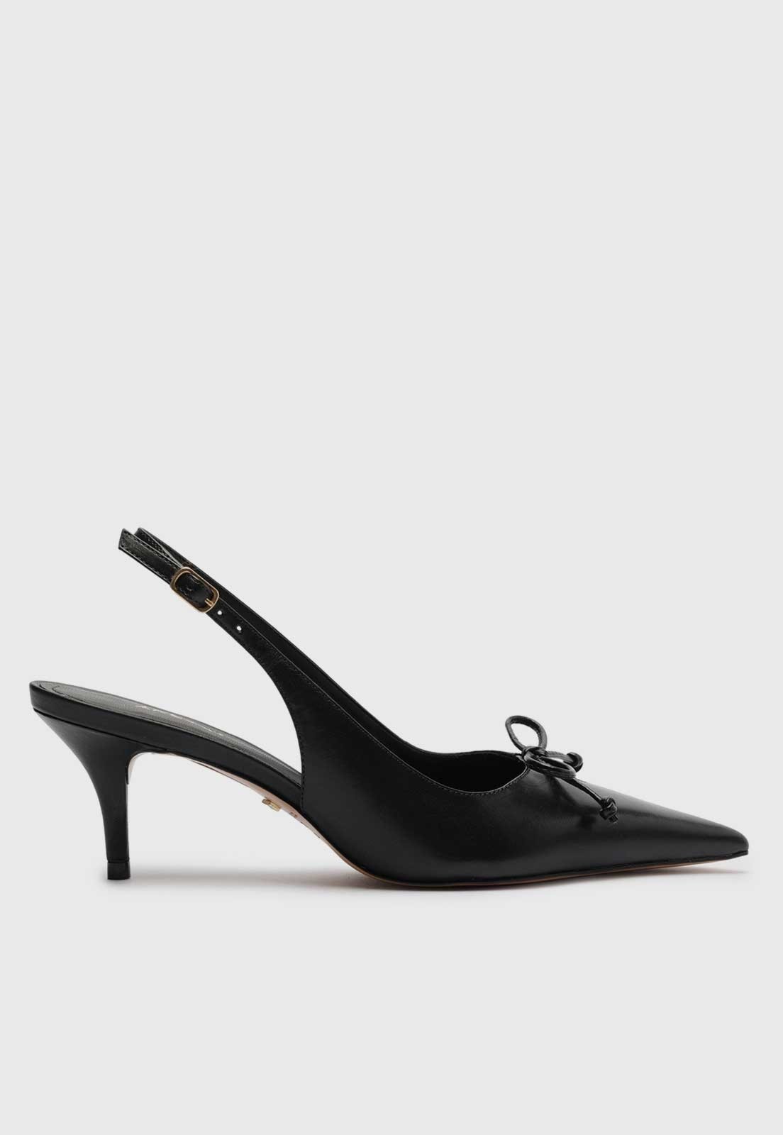 Scarpin Slingback Arezzo Laço Salto Fino Preto