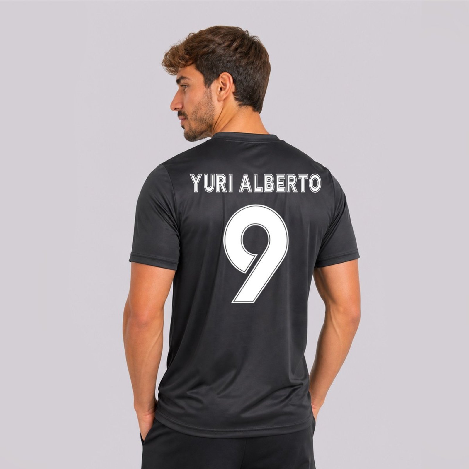 Camisa Corinthians Brasão 9 Yuri Alberto All Black