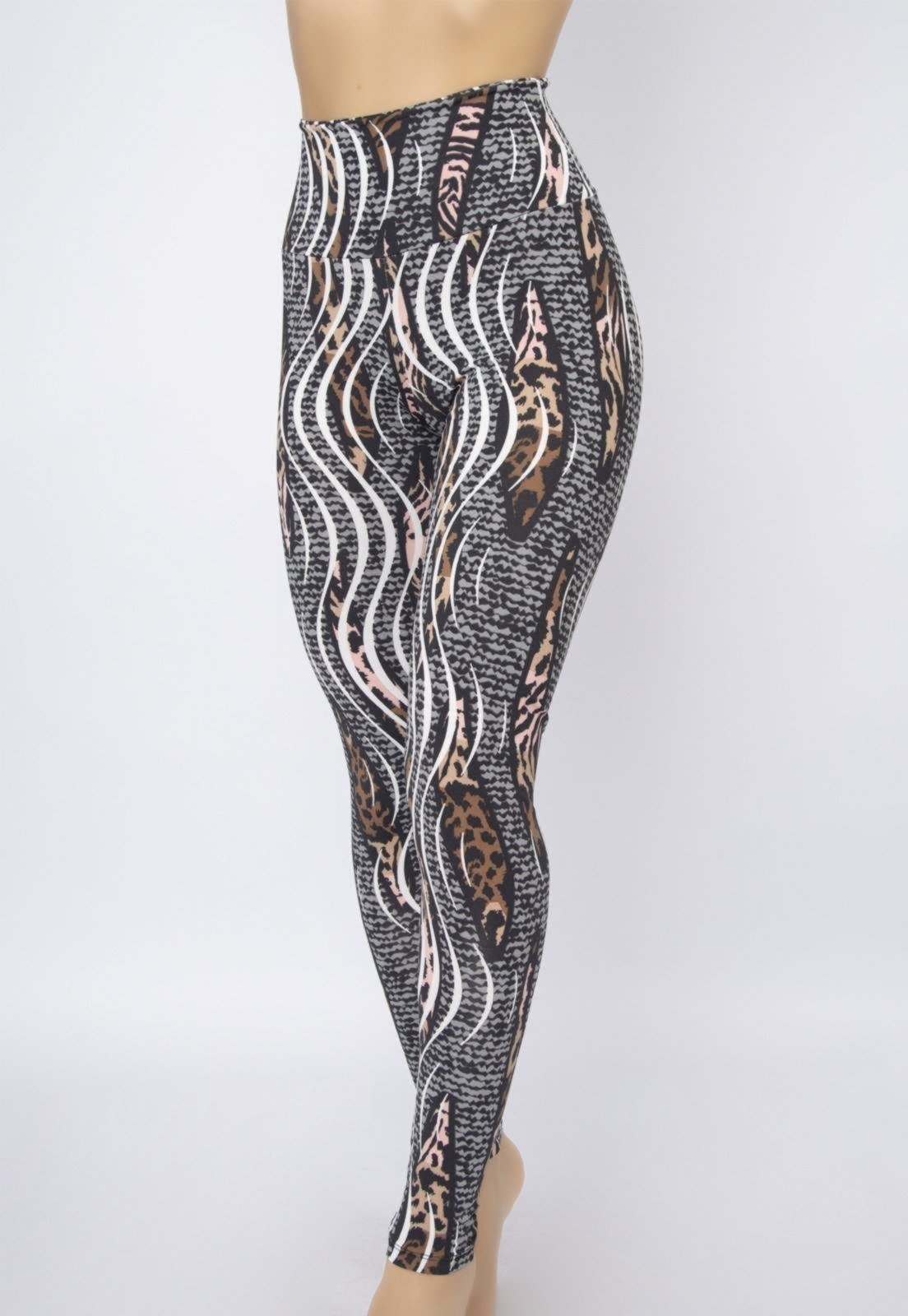 Vista 3 Calça Legging Serra e Mar Modas Fitness Estampada Academia Multicolorida multicolorido SERRA E MAR MODAS multicolorido