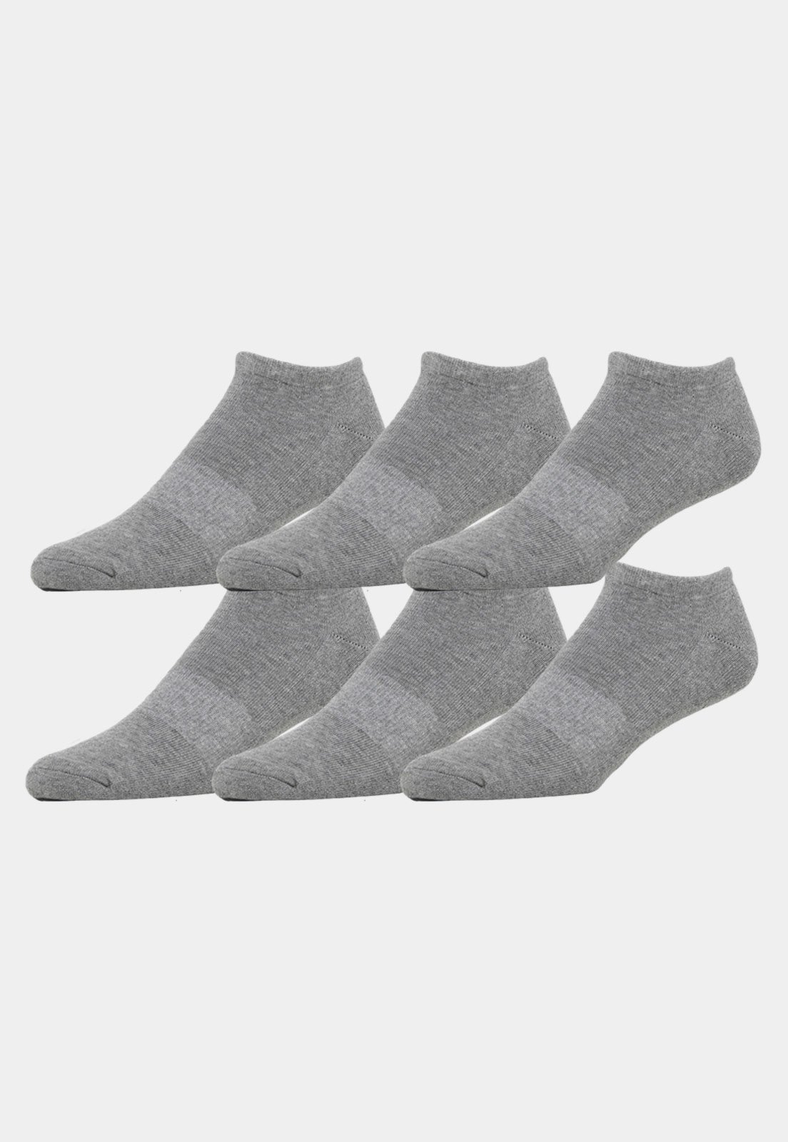 Kit 6 Pares de Meias Soquete Invisível 33 ao 39 Unissex Cinza