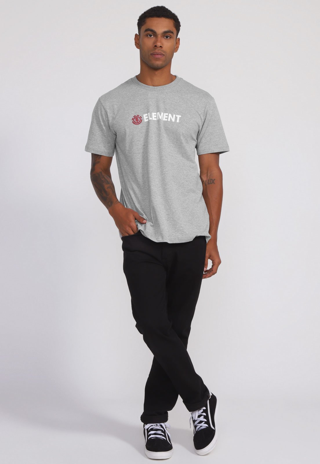 Vista 3 Camiseta Element Blazin cinza Element cinza