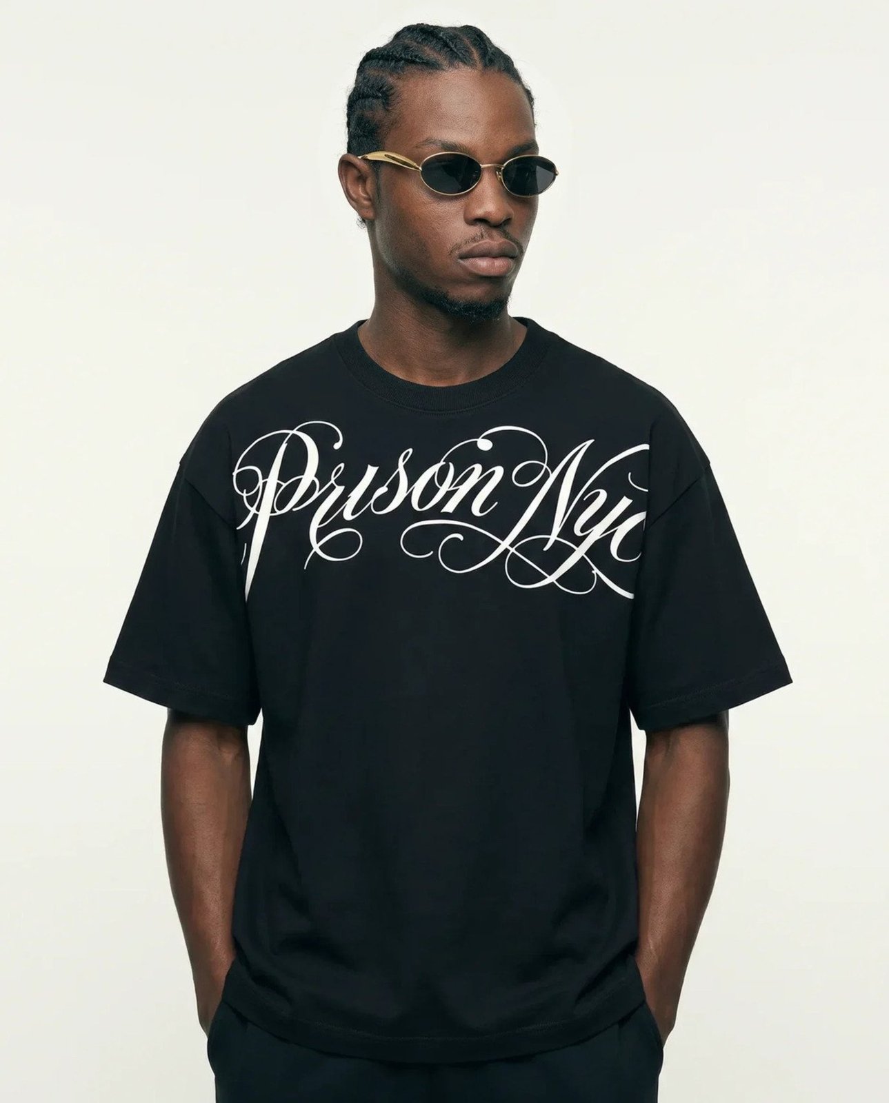 Camiseta Oversized NYC Script Preta Preto