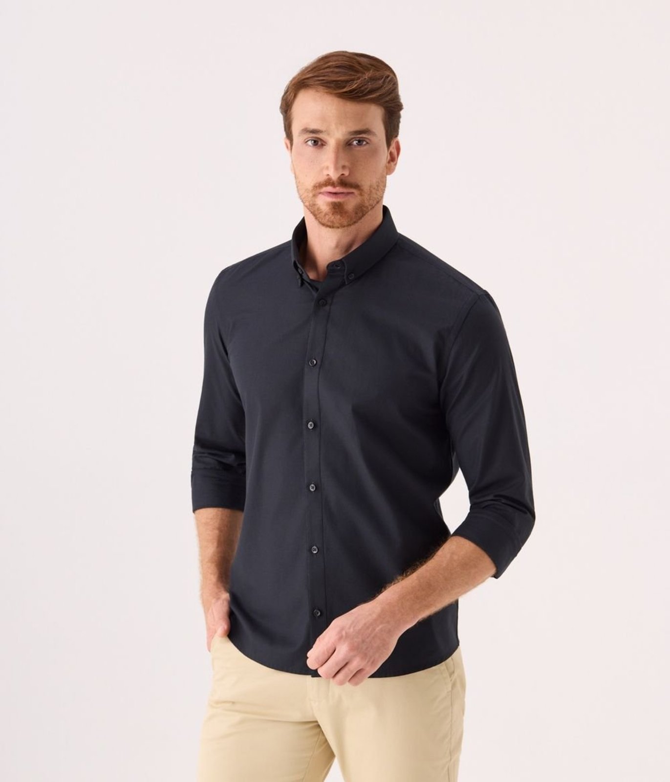 Camisa Makenji Slim Masculina Preta