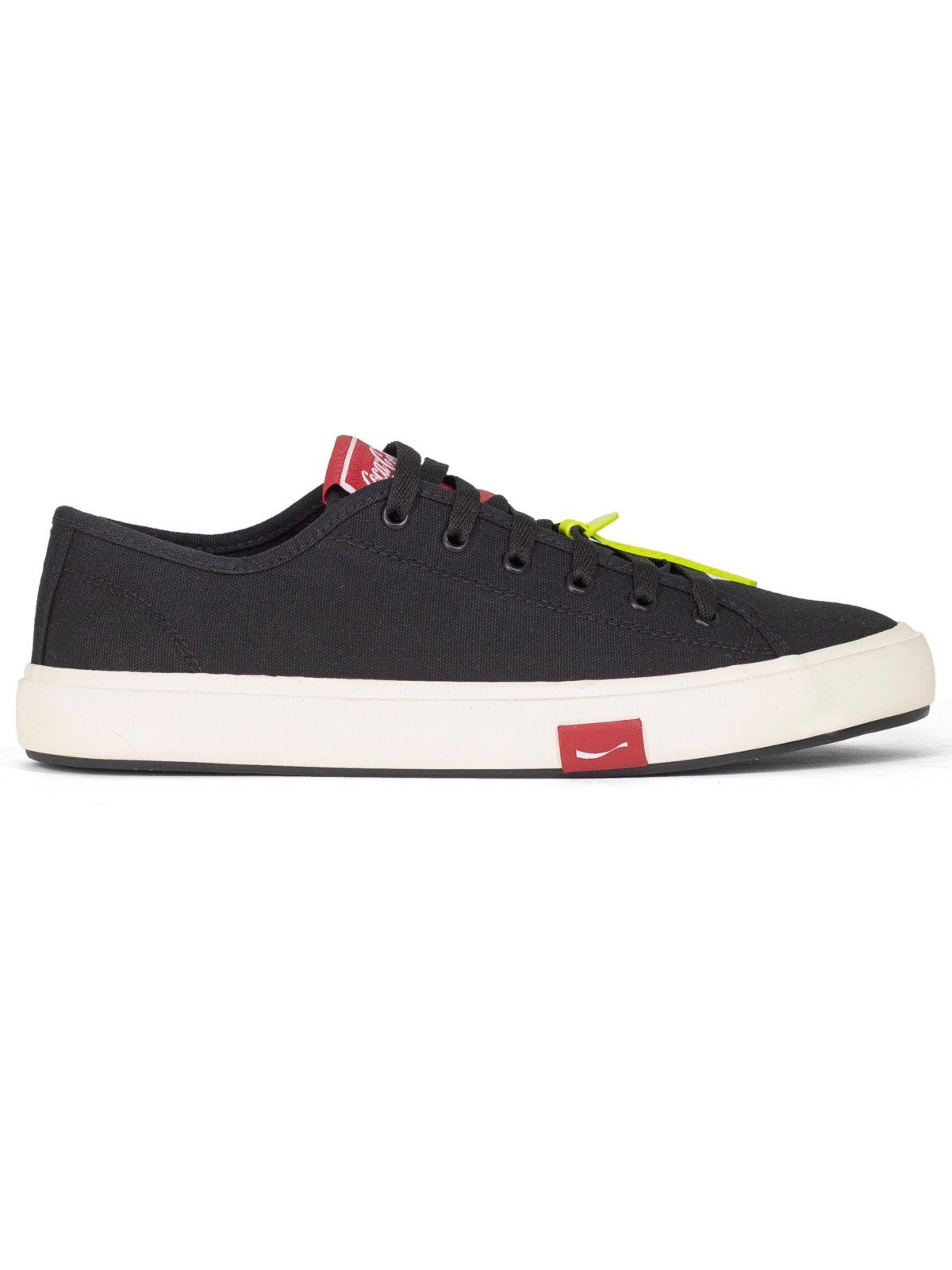 Tênis Masculino Coca Cola Casual Resort Canvas Lona Confortável Cadarço Preto