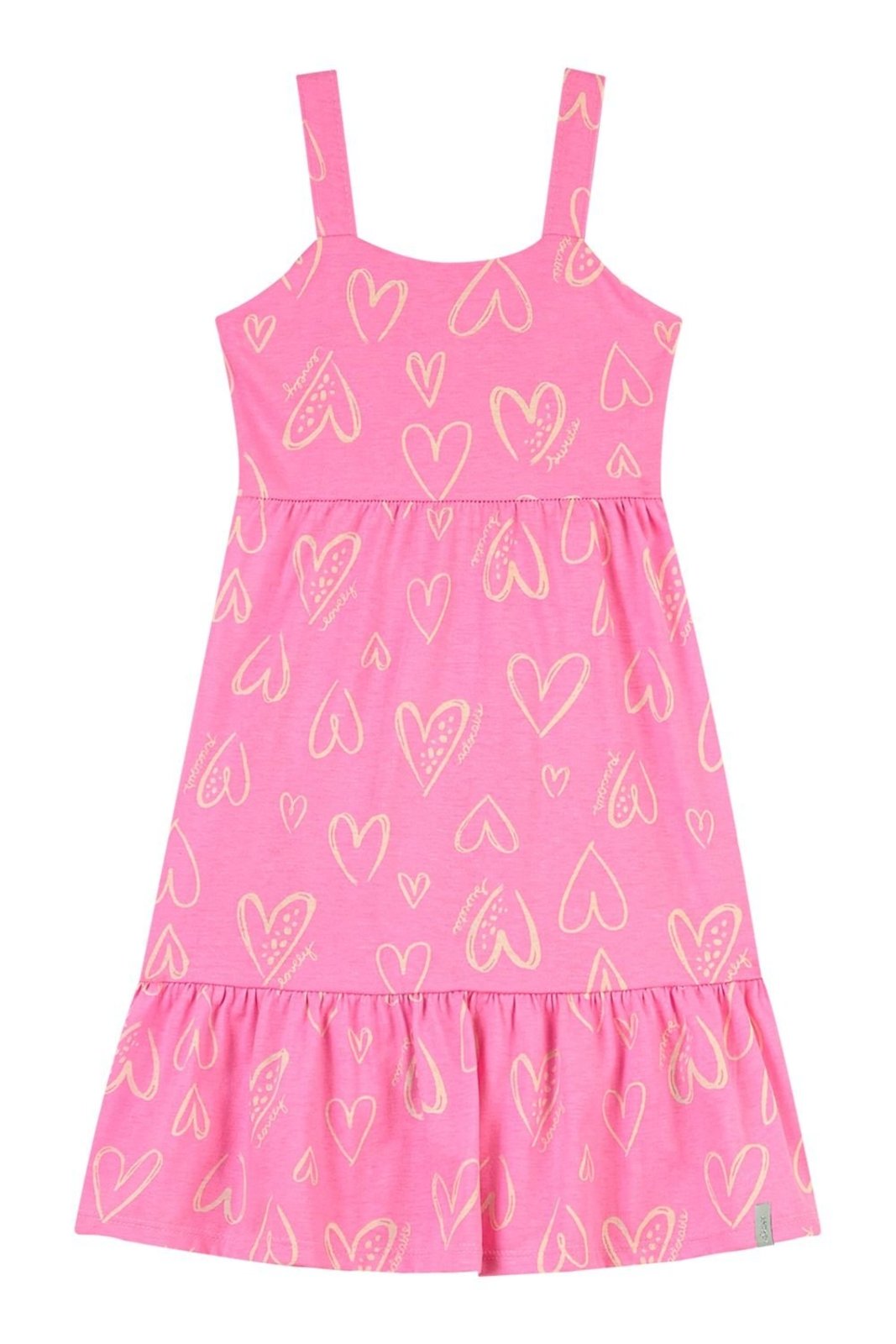 Infantil - Vestido Menina Corações Elian Rosa
