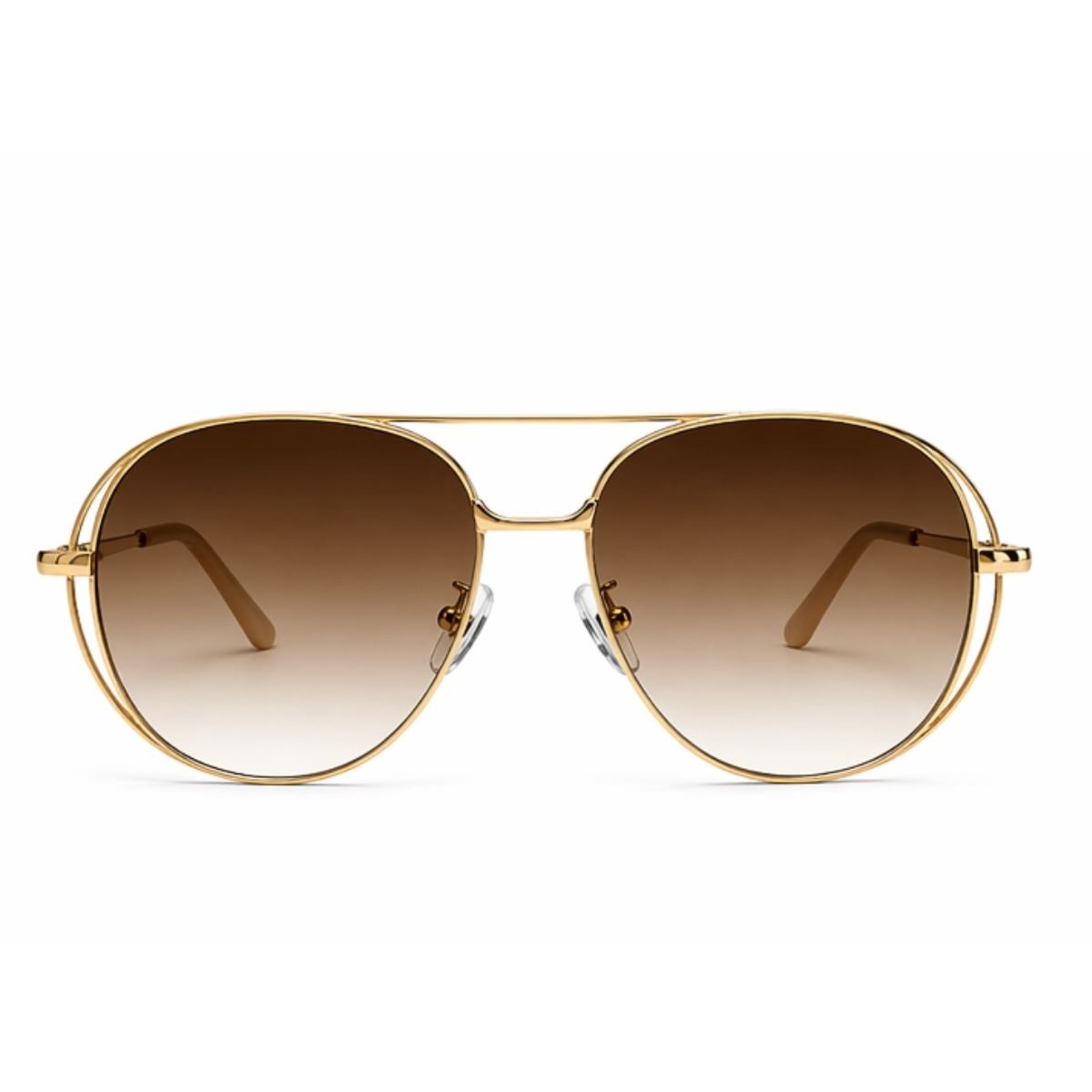 Óculos de Sol Metal Dourado Lente Degradê UV400 Premium