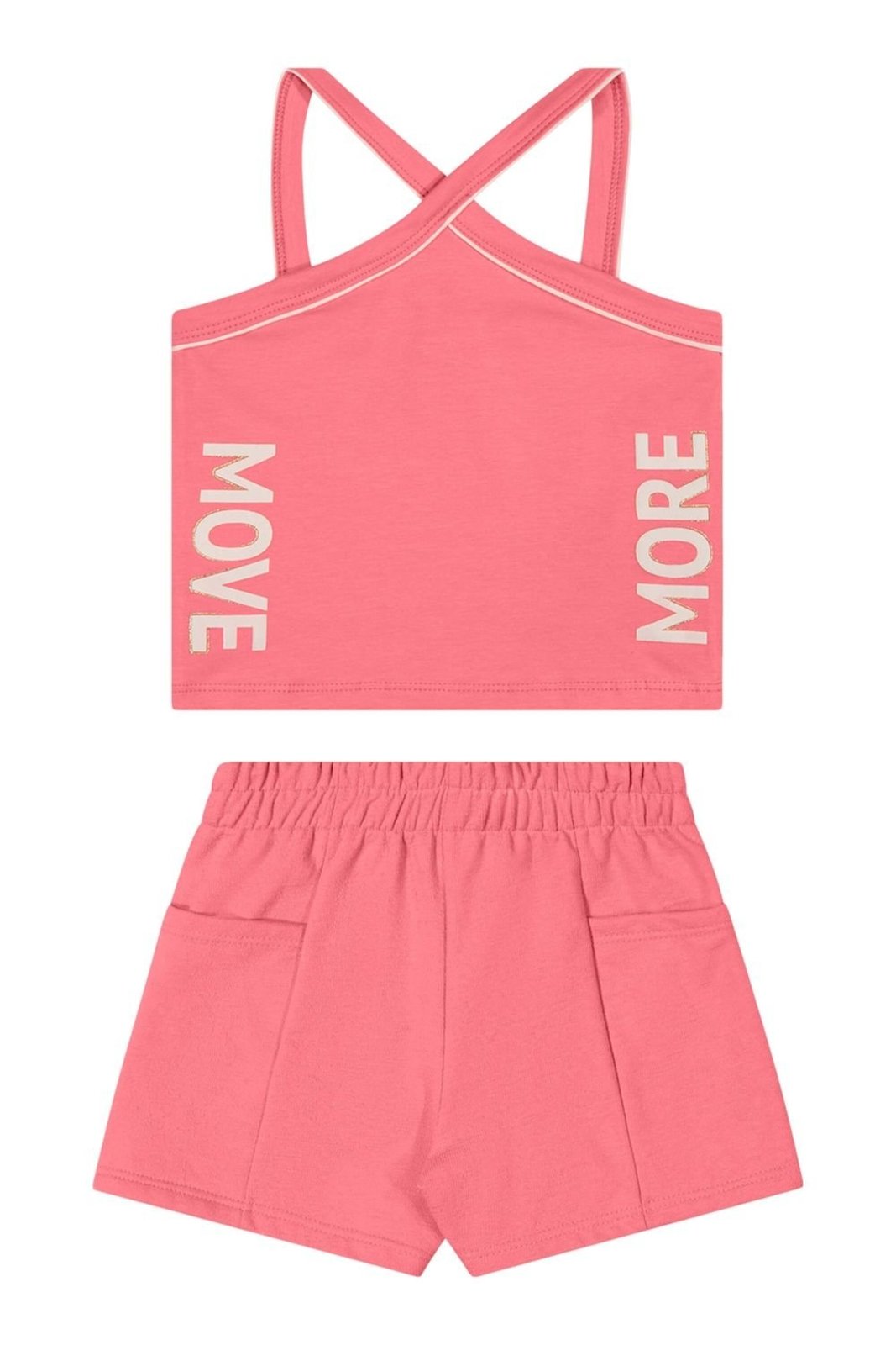 Infantil - Conjunto Menina Decote Halter Em X Elian Rosa