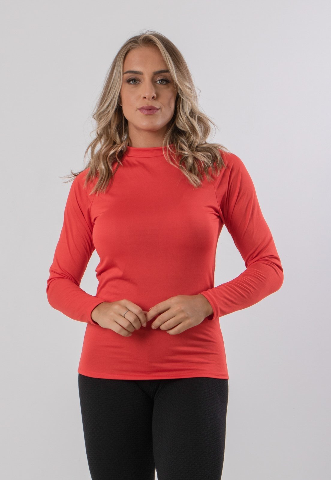 Vista 2 Camisa Térmica Diluxo Blusa Segunda Pele Proteção UV Vermelha vermelho Diluxo vermelho