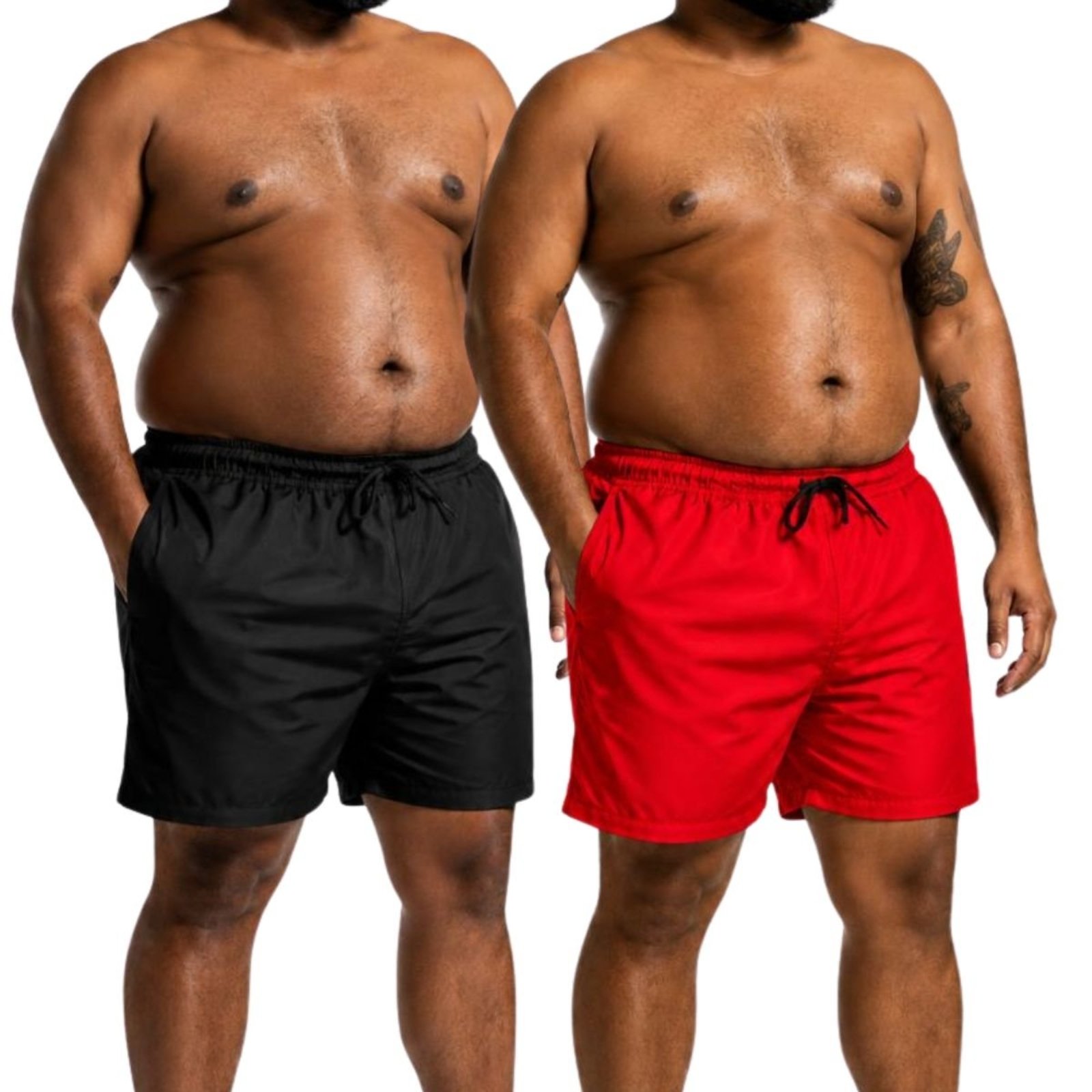 Kit 2 Shorts Tactel Masculino Plus Size Leve com Bolsos