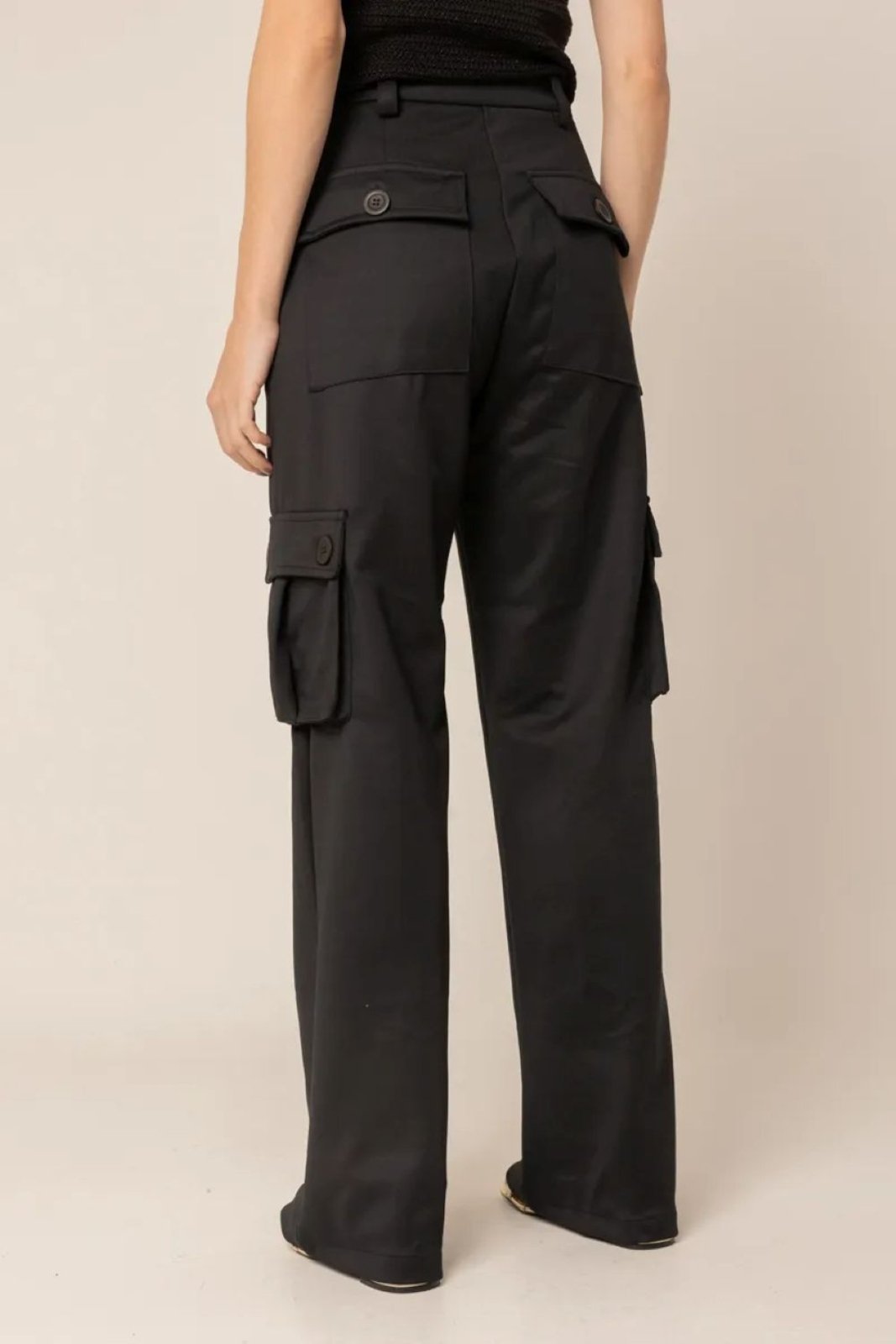 Vista 3 Calça Cargo Com Friso Lia - Preta VIC BRAND preto VIC BRAND preto