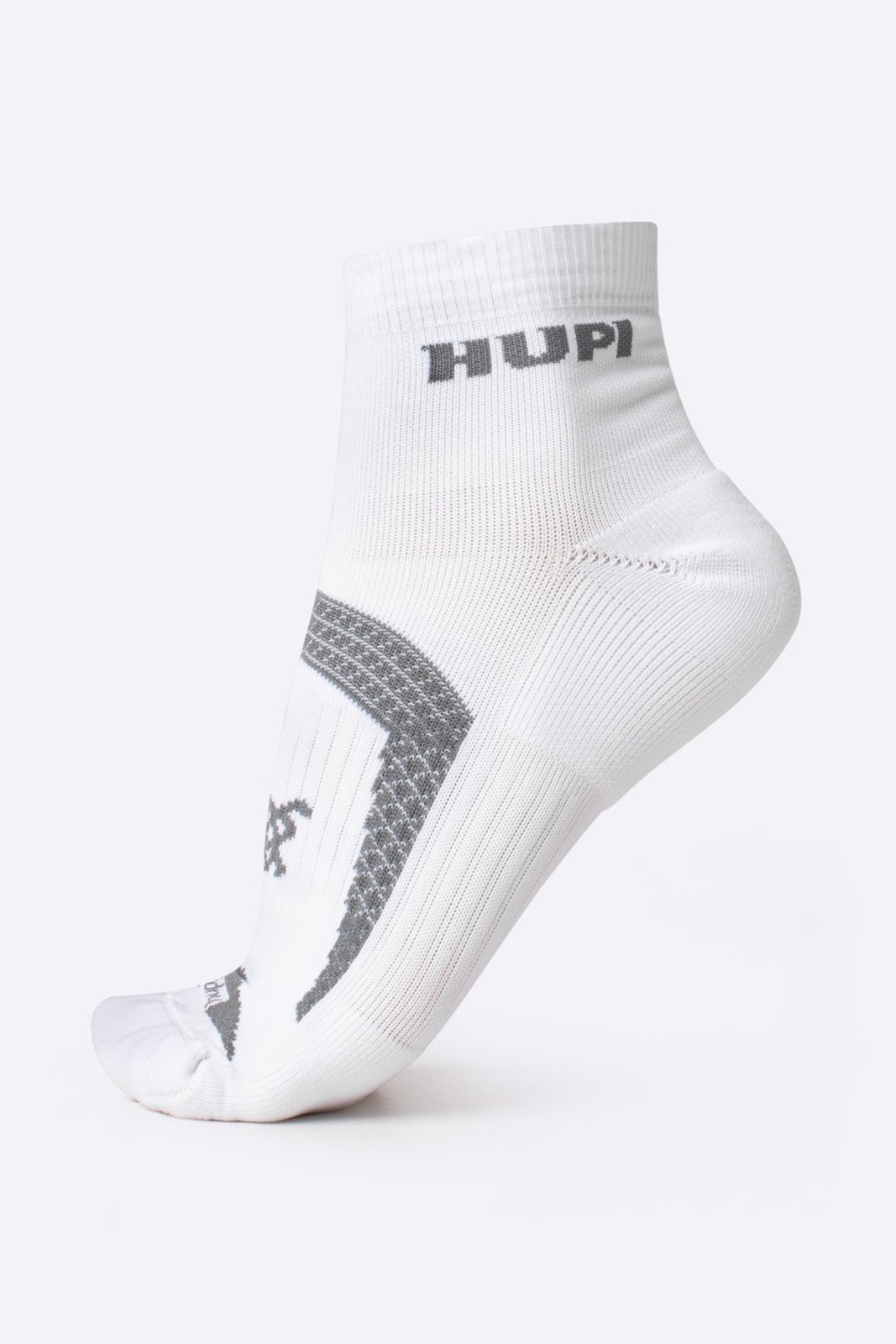 Meia HUPI Running Pro Prime Branco e Cinza - Tamanho Plus 42-46 Branco