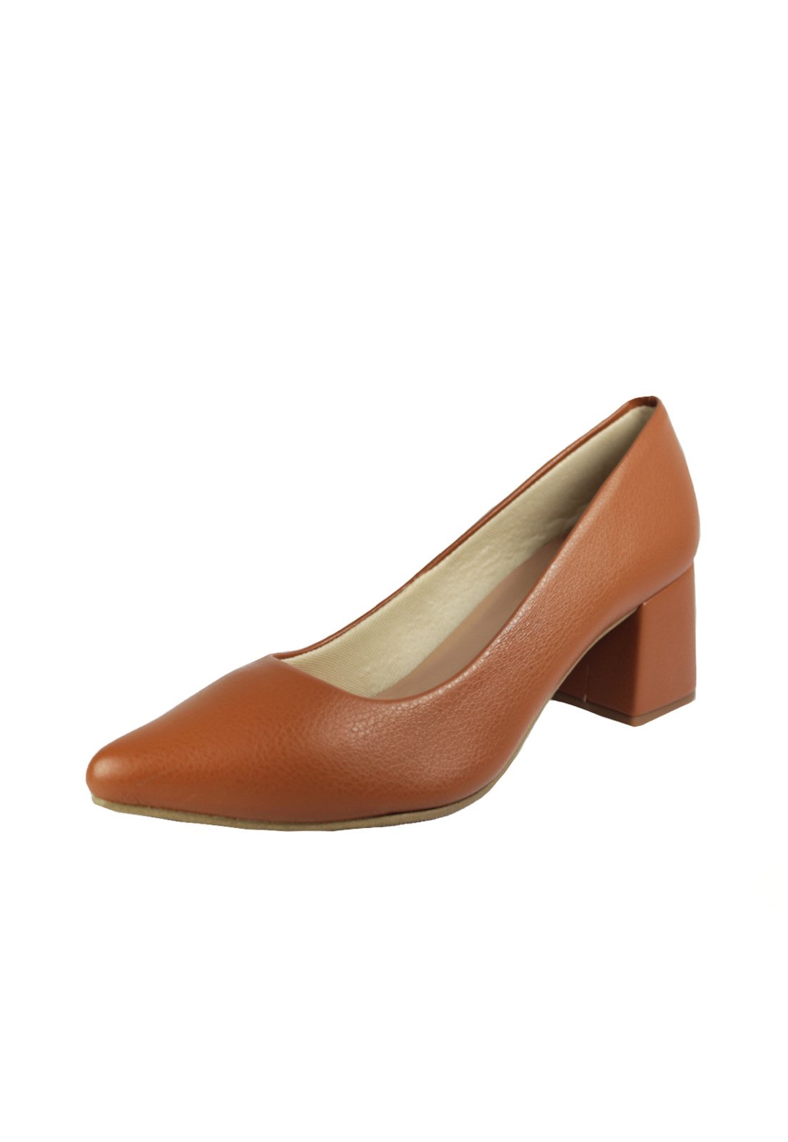 Scarpin Salto Baixo Grosso Luiza Sobreira Caramelo Mod. 2210