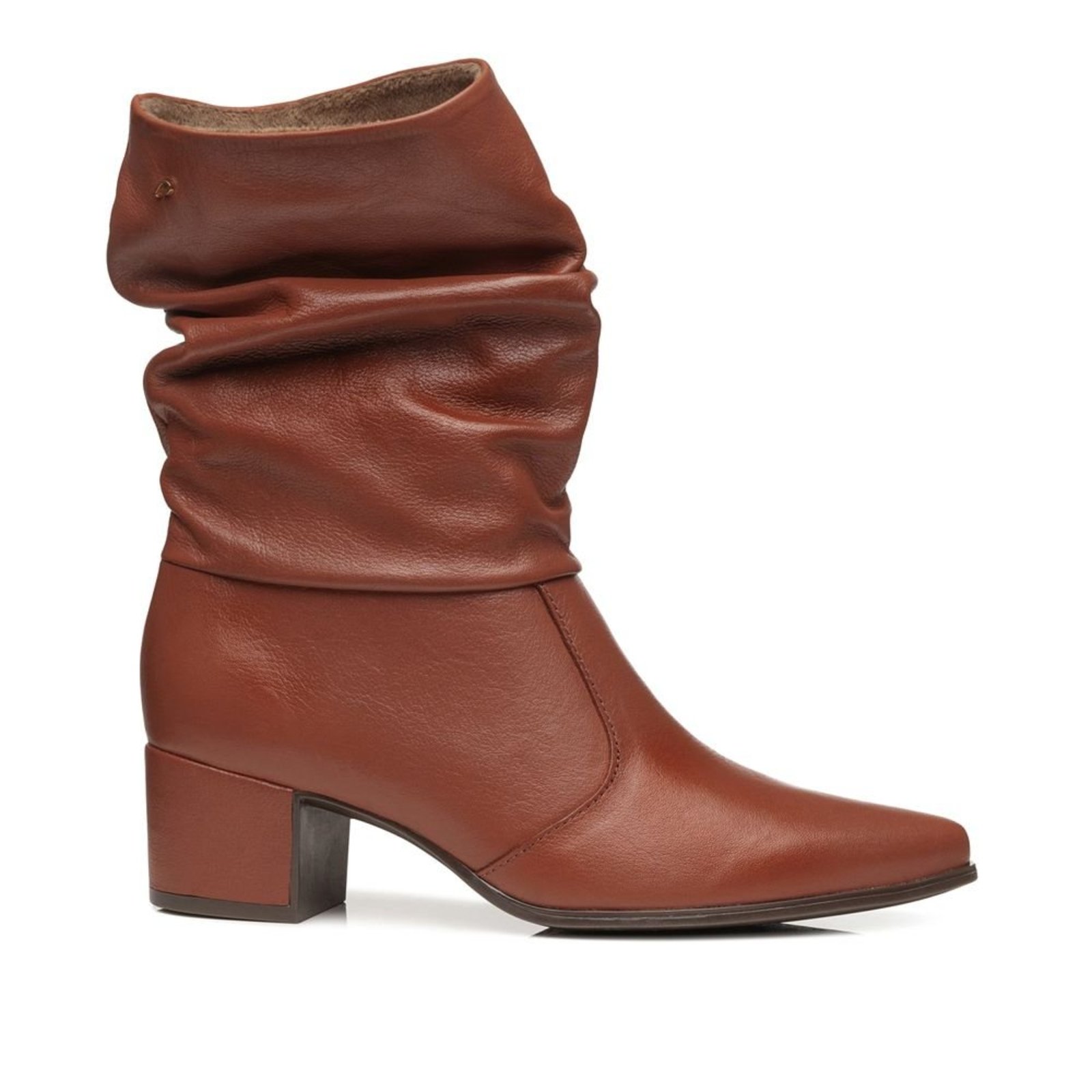 Bota Pegada Feminina em Couro Telha Cano Médio Slouch 280901-03 Bota Pegada Feminino em Couro Telha 280901-03 40