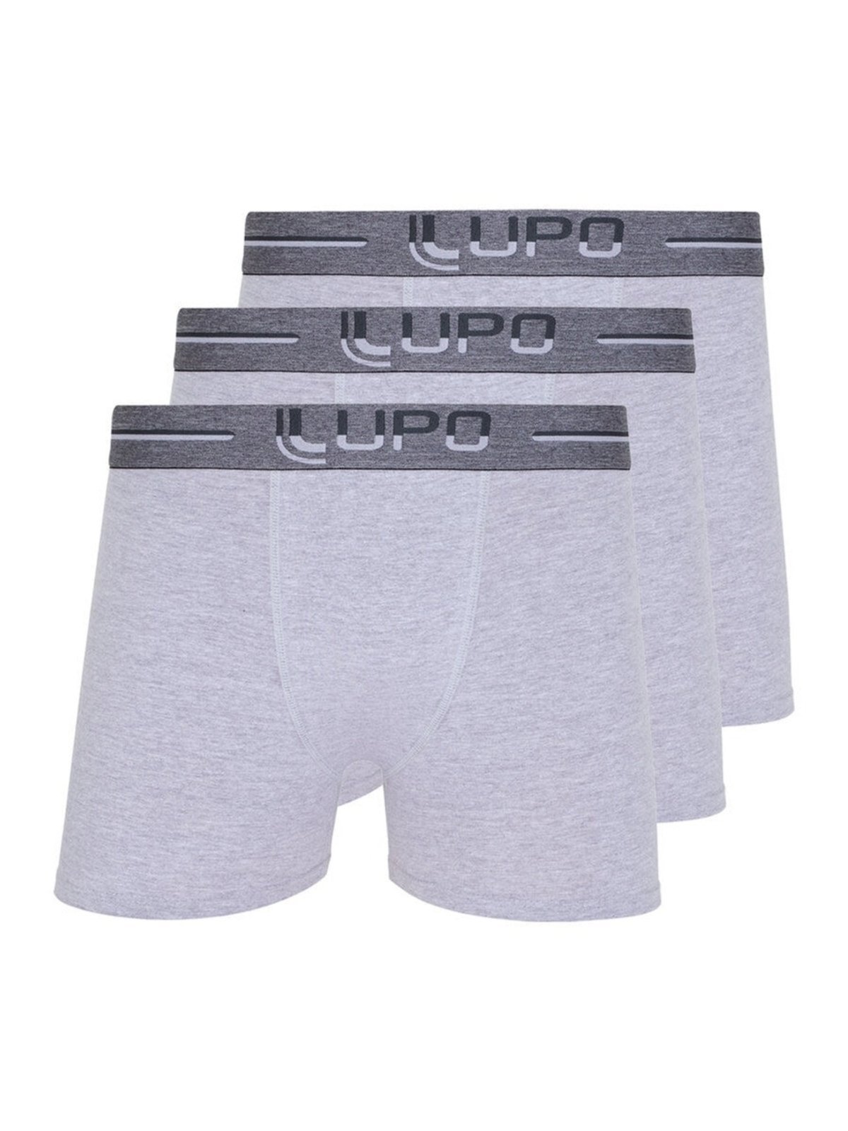 Kit com 3 Cuecas Boxer Lupo 784-016 Cinza