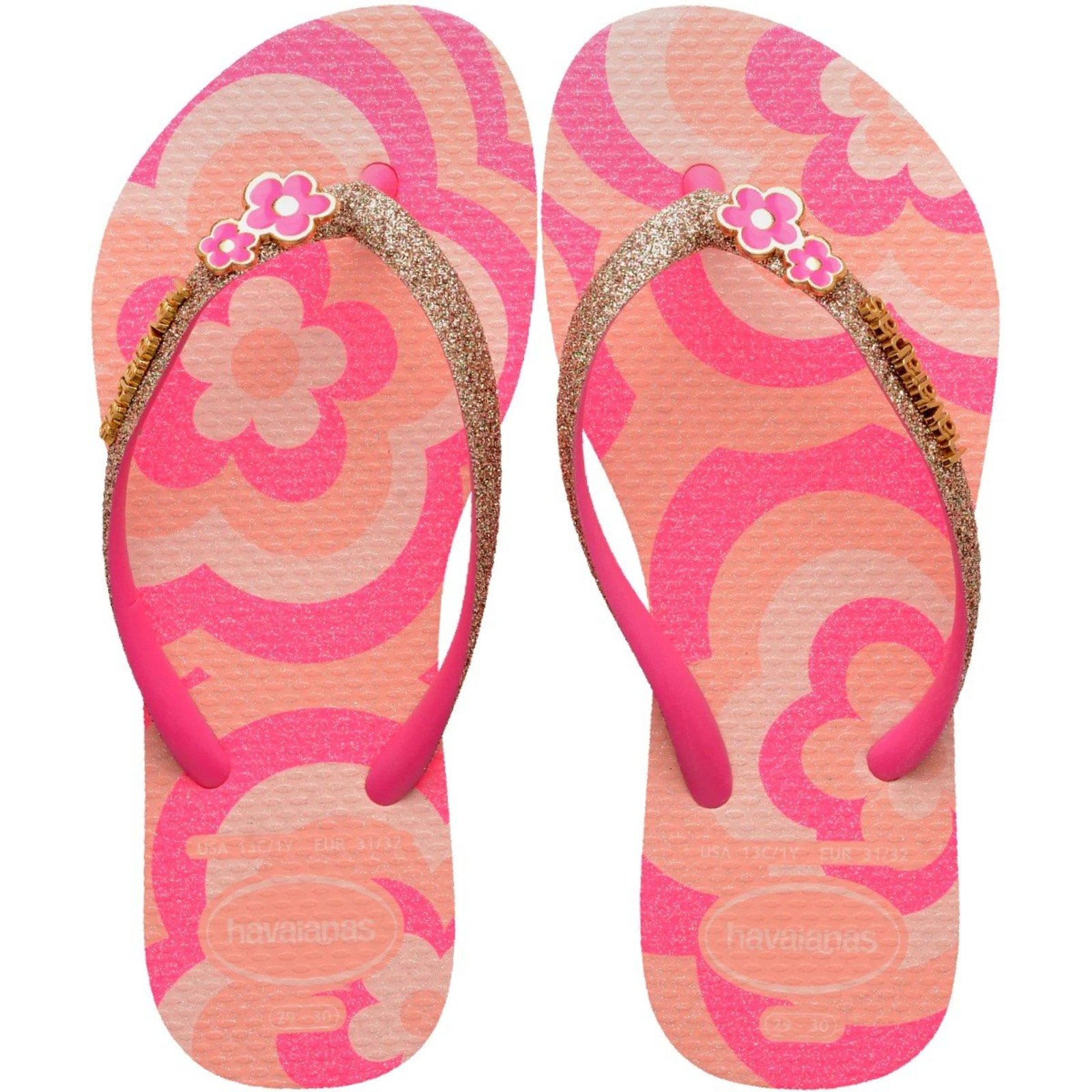 Infantil - Chinelo de Dedo Havaianas Slim Glitter II Juvenil Menina