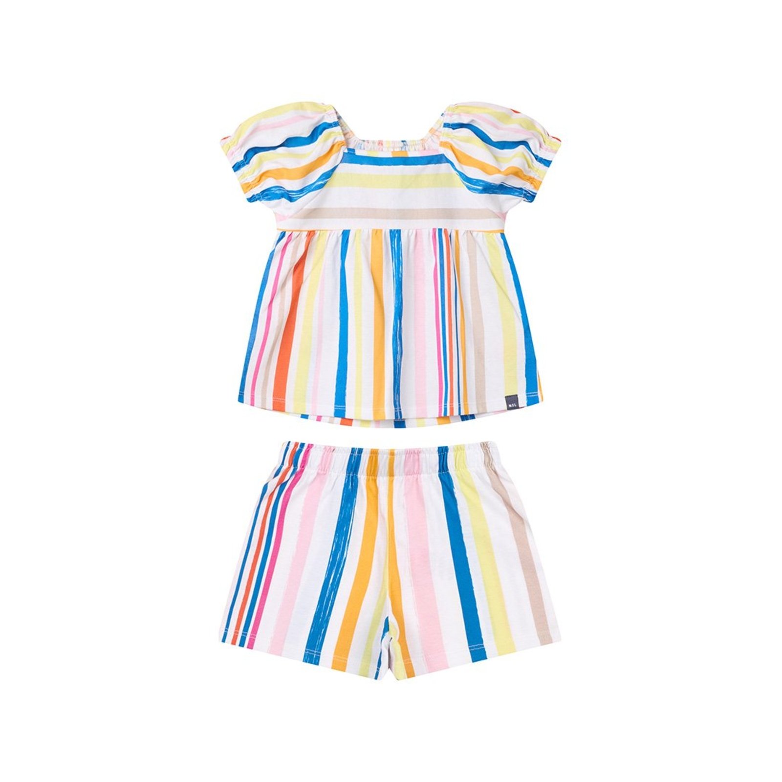 Infantil - Conjunto Curto Listrado Menina Marisol