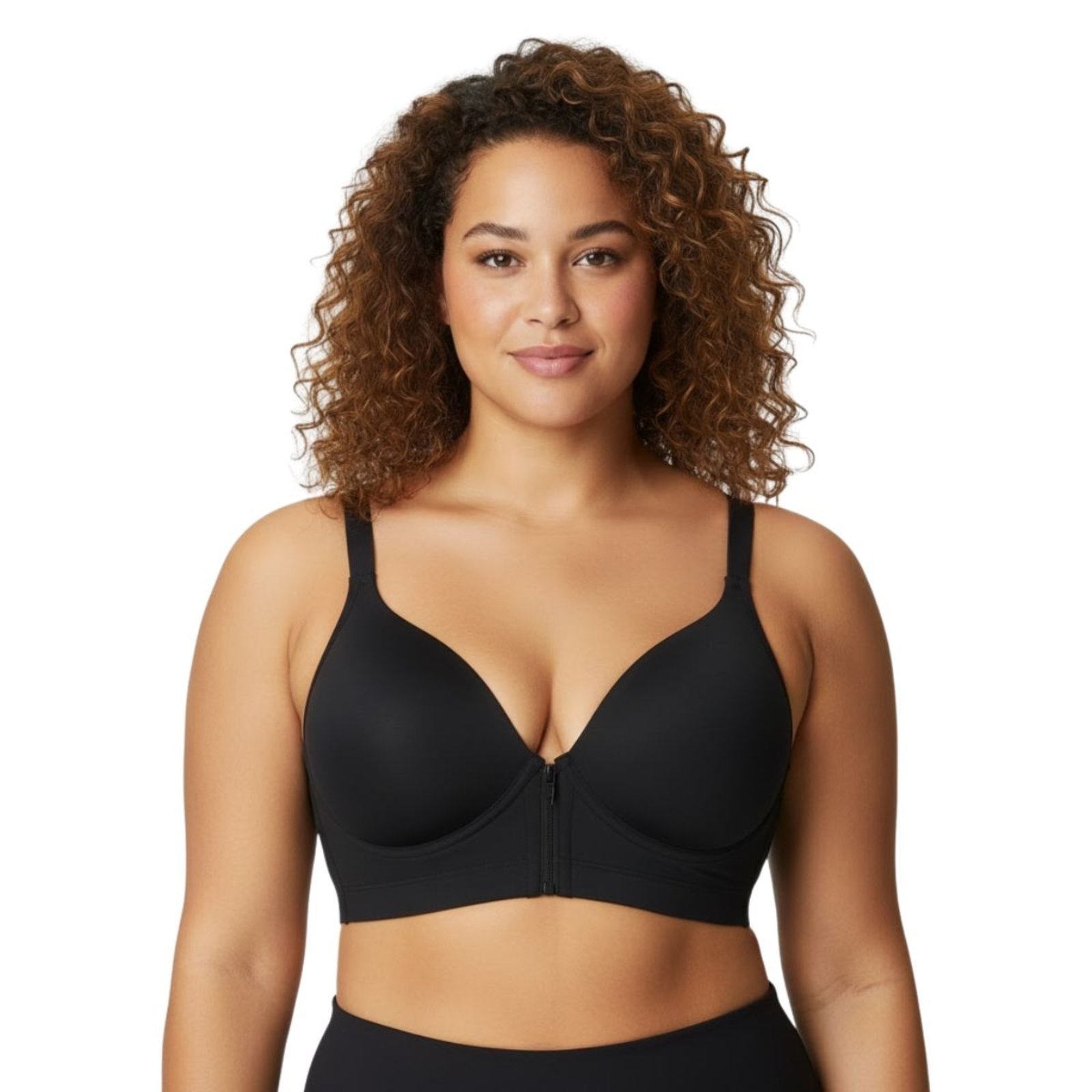 Sutiã Meia Taça com Bojo Plus Size Fechamento Frontal Zíper Liebe