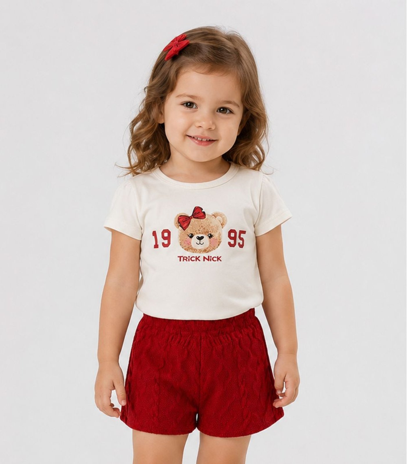 Infantil - Conjunto Feminino Blusa Short Trick Nick Branco