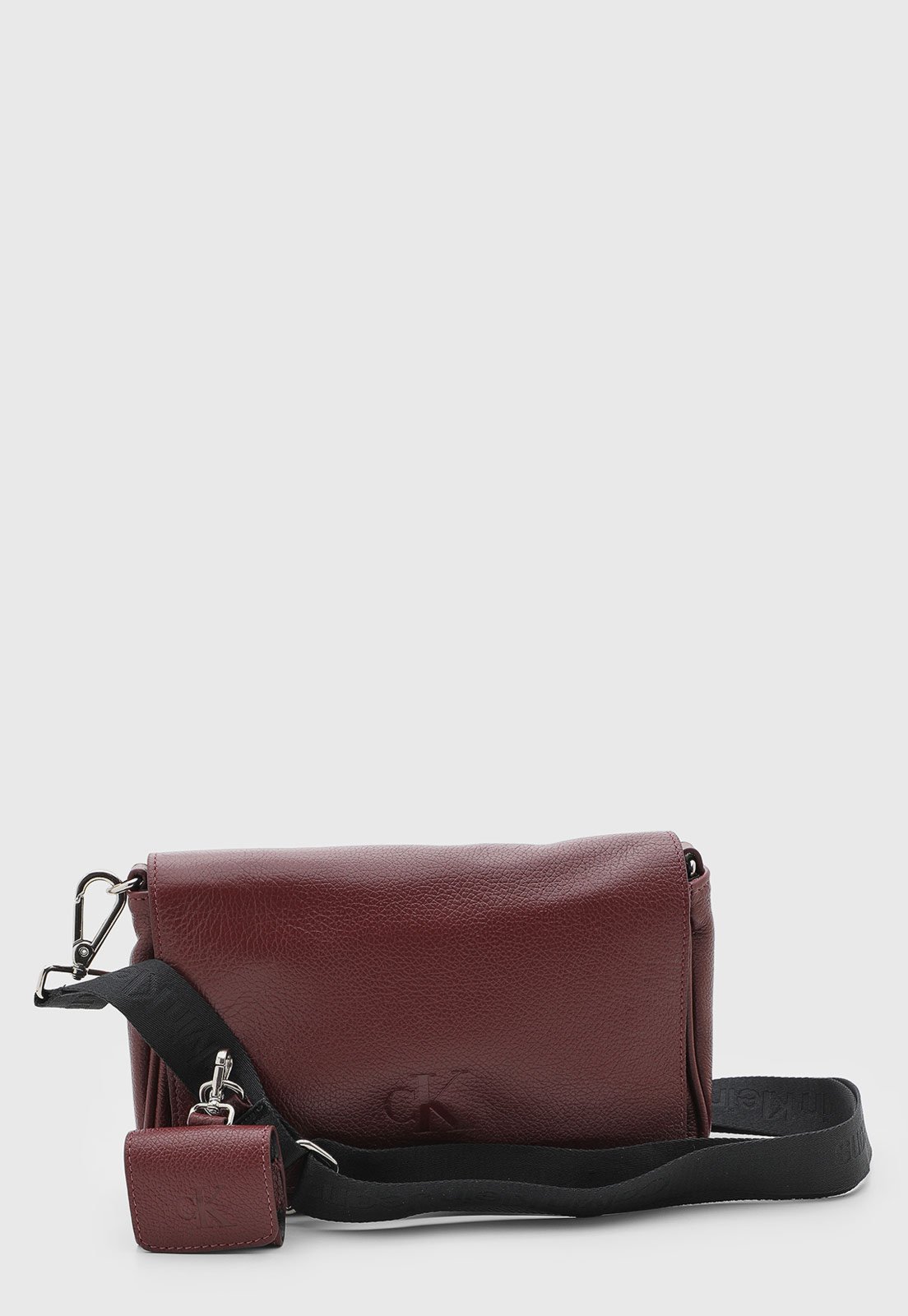 Bolsa Feminina Calvin Klein Com Porta Moedas Couro Bordô
