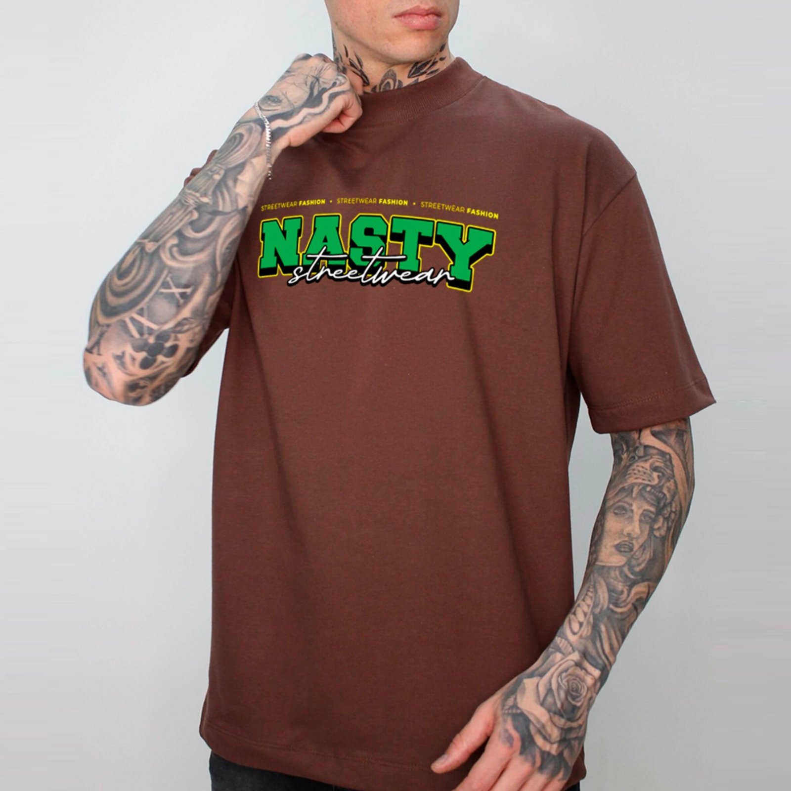 Vista 2 Camiseta Ousy Unissex Nasty Visual Exclusivo Básica branco ousy branco