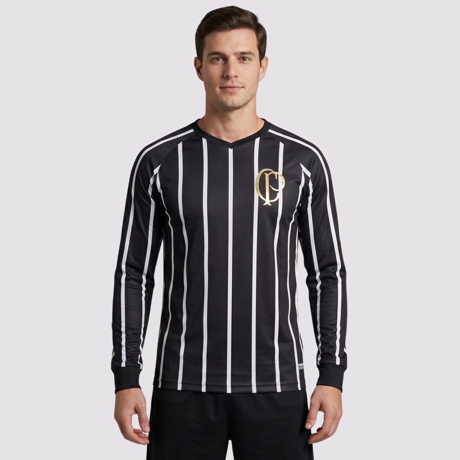 Camisa Corinthians CP Manga Longa Preta