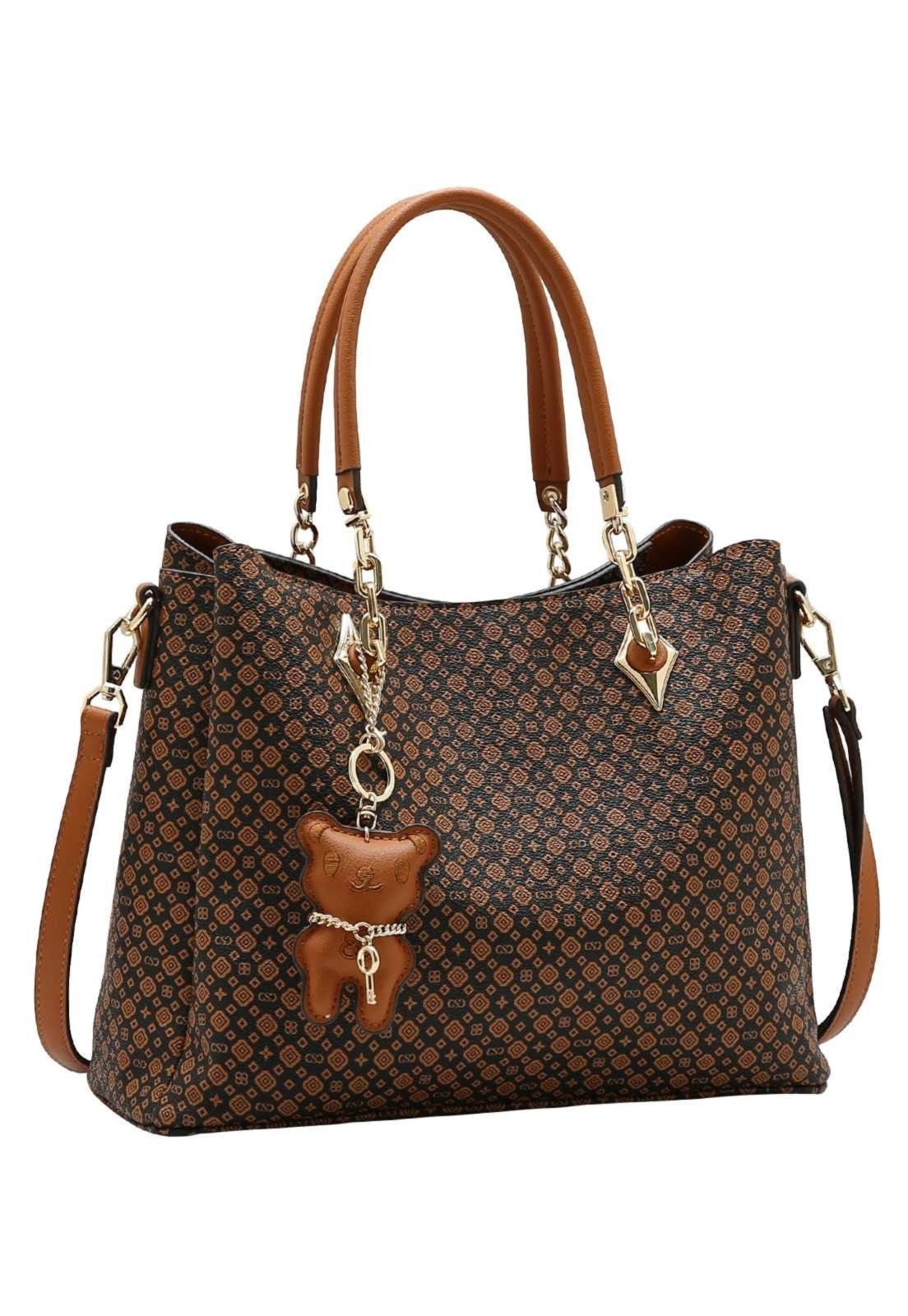 Bolsa Feminina Chenson Mão Mini Monograma 3485791 Café