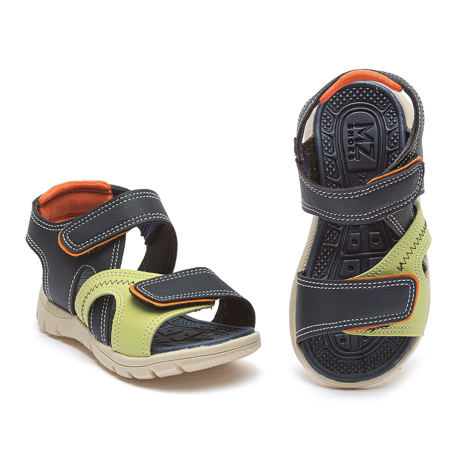 Infantil - Sandália Papete Calce Fácil Menino Antiderrapante Casual Verão Escolar Azul Mzkid