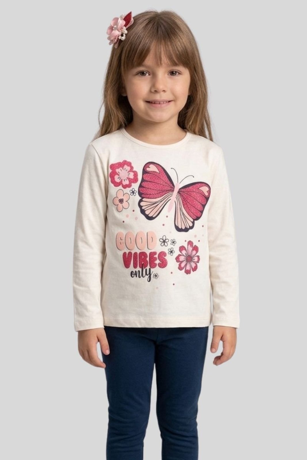 Infantil - Conjunto Menina 4 Peças Inverno 2 Blusas Manga Longa + 2 Calças Legging Tam 4 ao 14