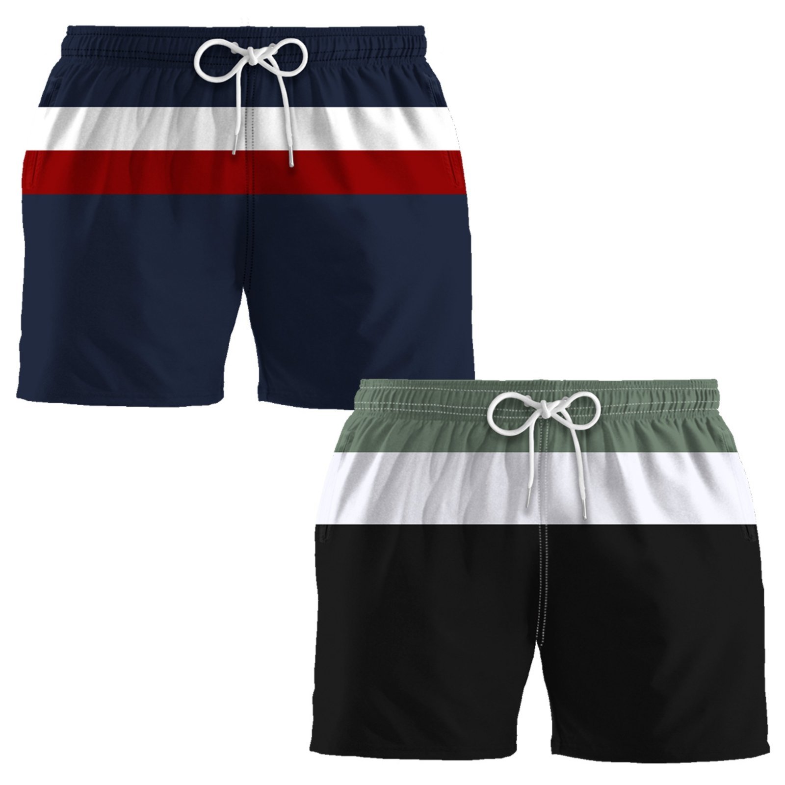 Kit 2 Shorts Tactel Masculinos Estampados Para Academia 3 Cores