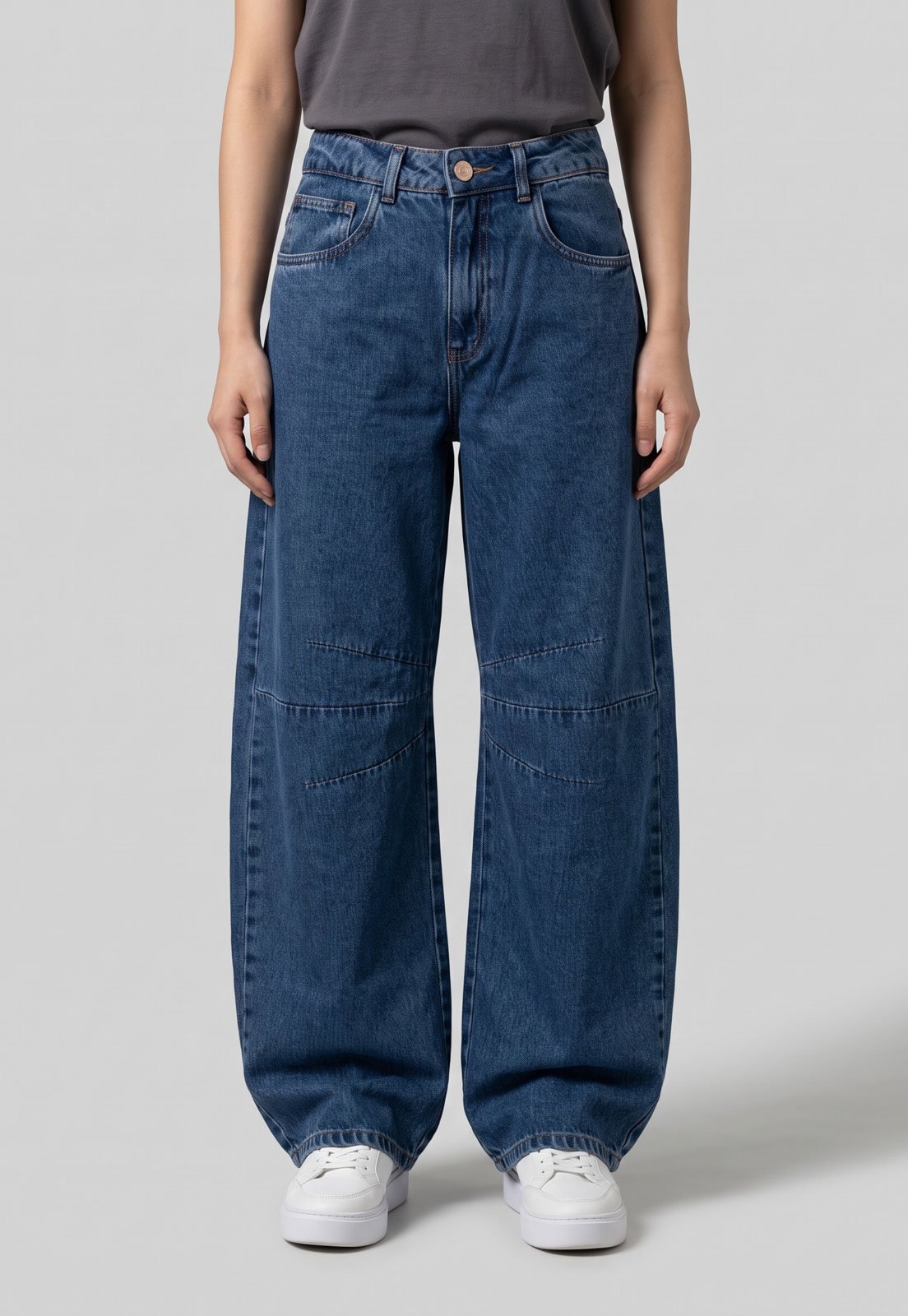 Calça Feminina Sawary Jeans Barrel Azul