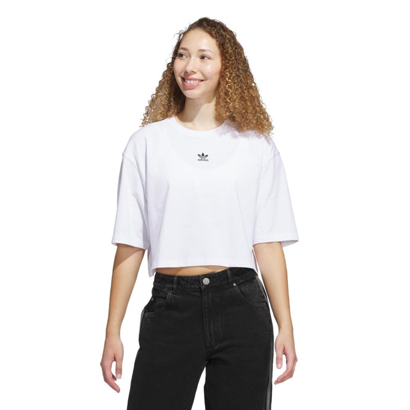 Camiseta Cropped Essentials adidas Originals Branco